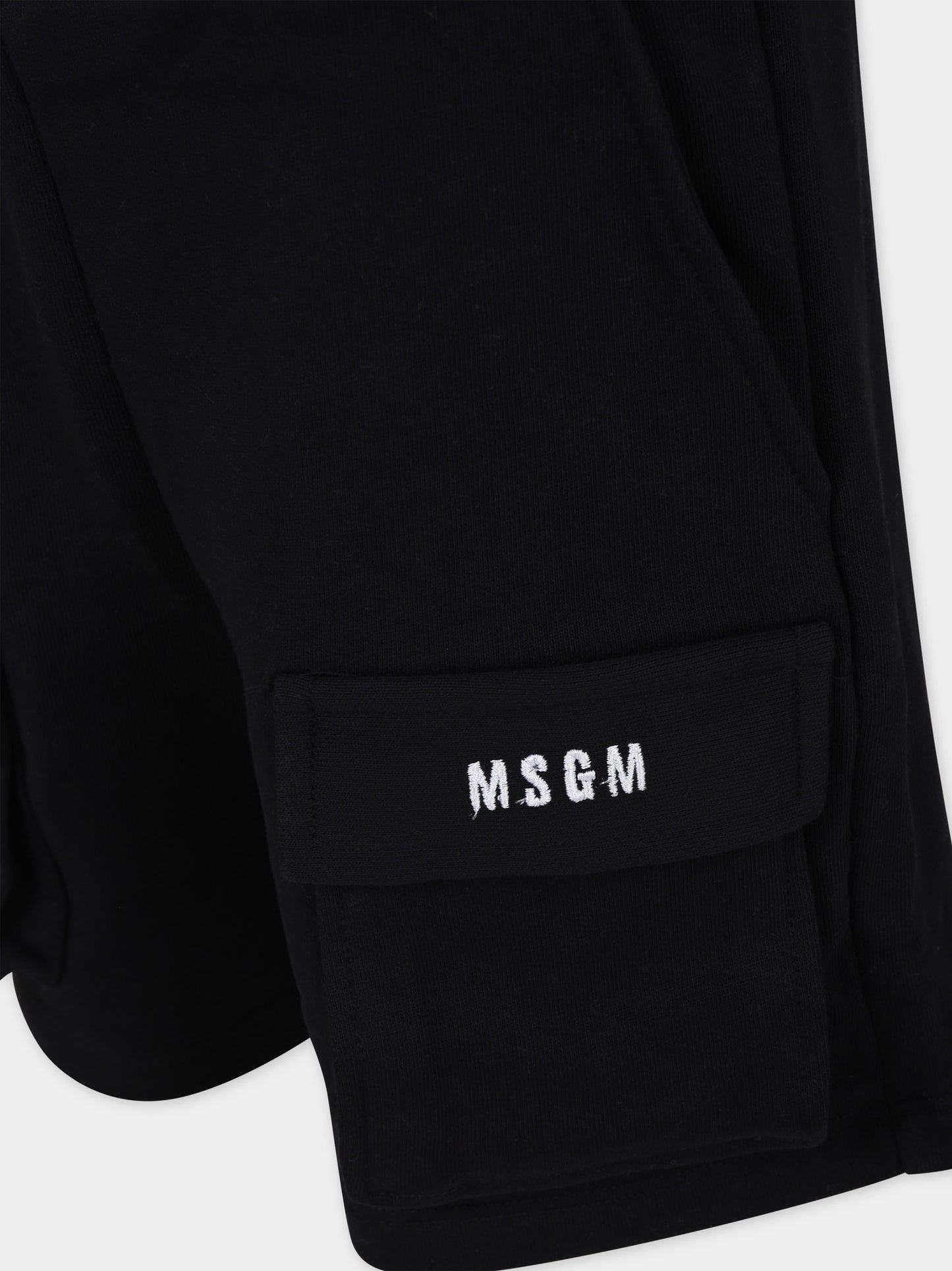 Shorts neri per bambino con logo,Msgm Kids,S4MSJUBE002 110