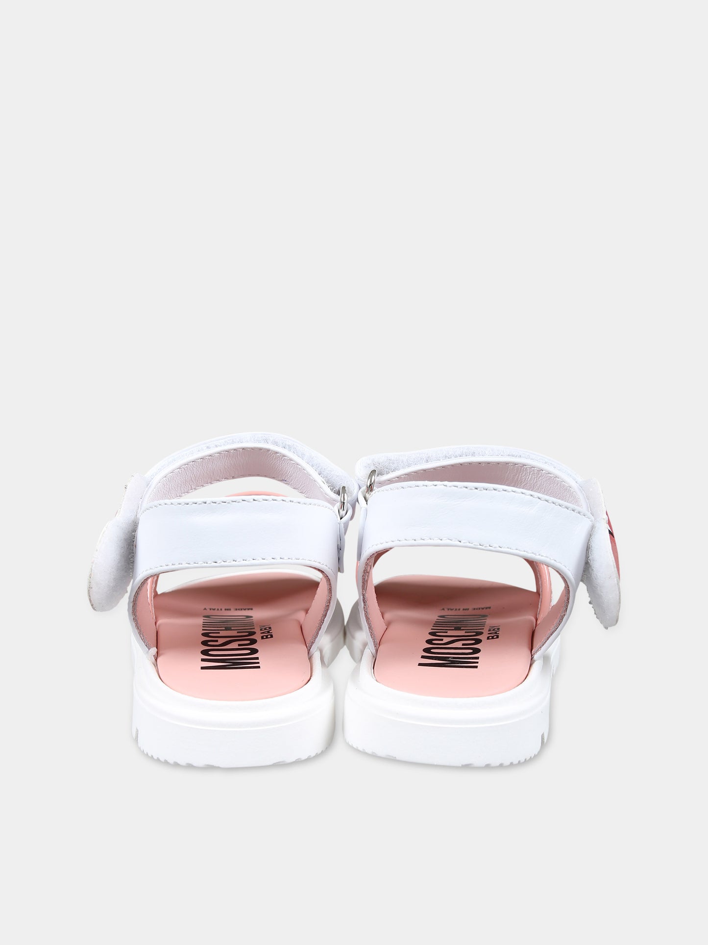 Sandali bianchi per bambina con cuore,Moschino Kids,77317 1