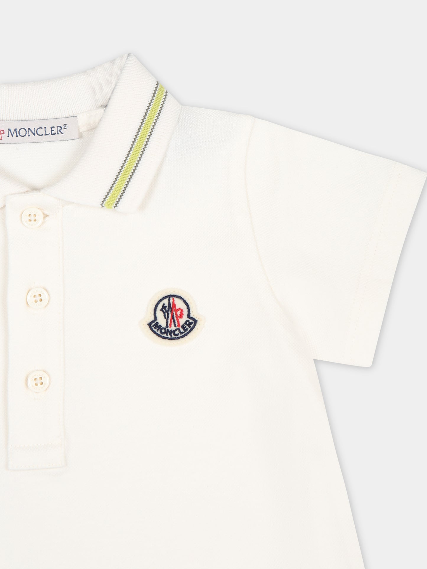 Pagliaccetto bianco per neonati con logo,Moncler Kids,951 8L00011 8496F F80
