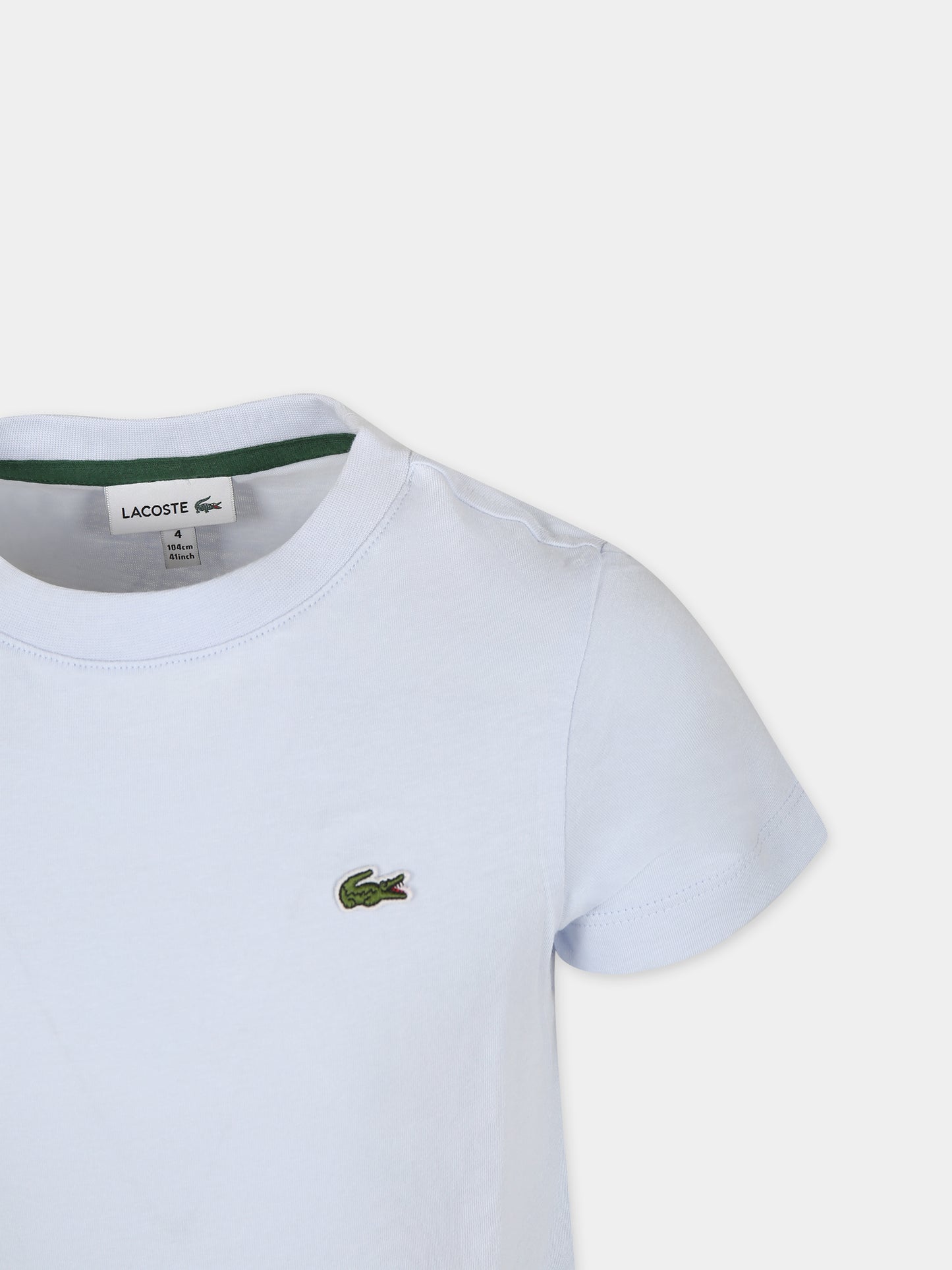 T-shirt celeste per bambino con coccodrillo,Lacoste,TJ1122 J2G
