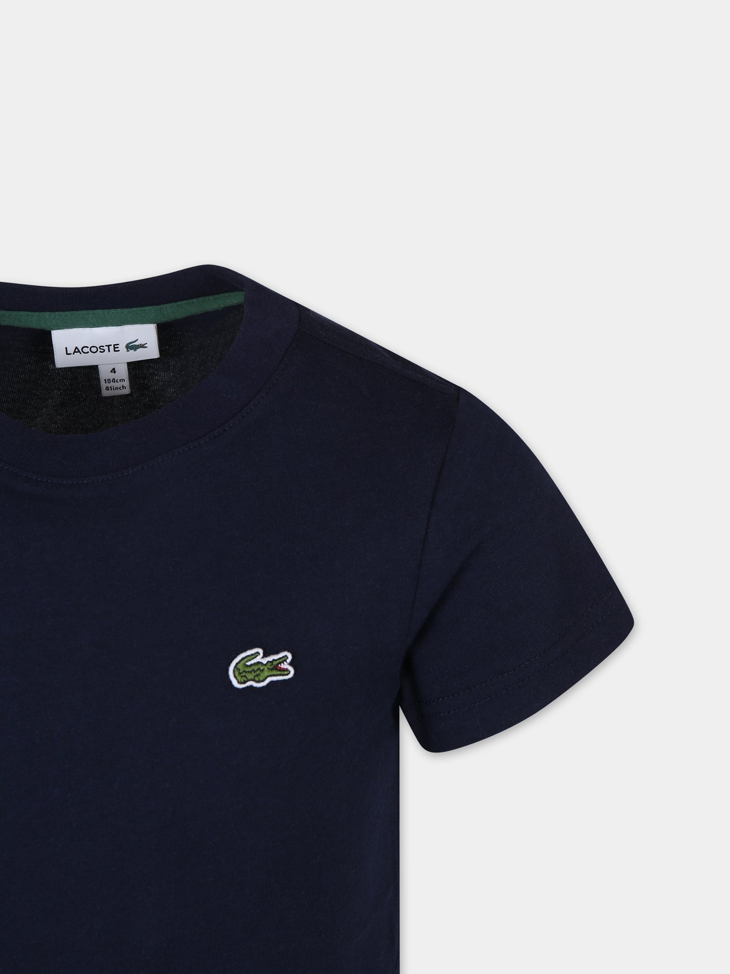 T-shirt blu per bambino con coccodrillo,Lacoste,TJ1122 166