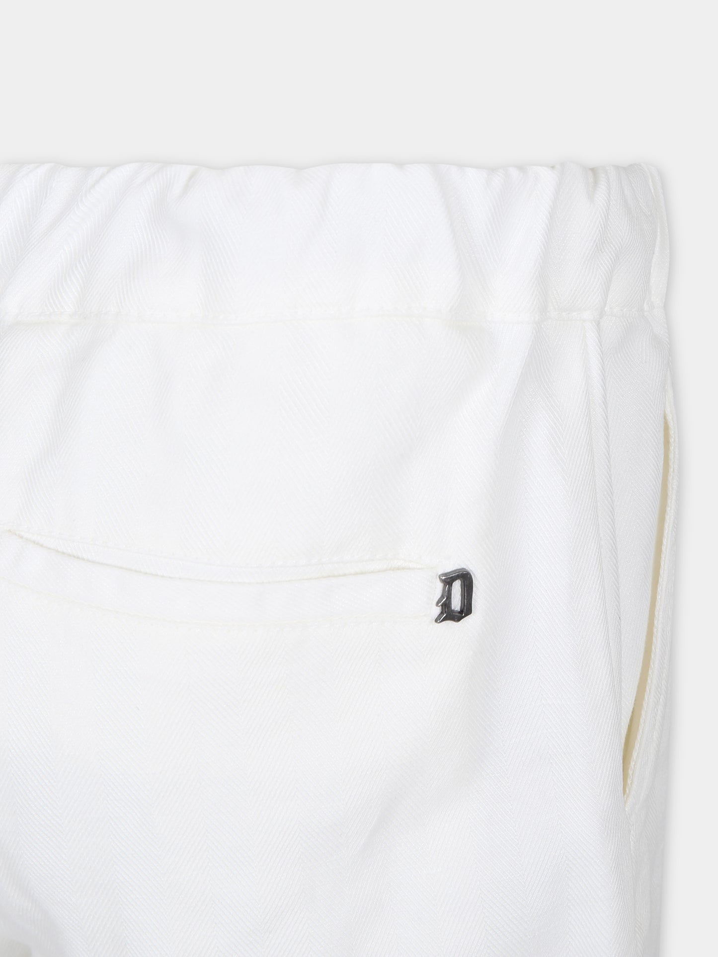 Shorts bianchi per bambino con logo,Dondup Kids,DMBE007 0 LC005 B000