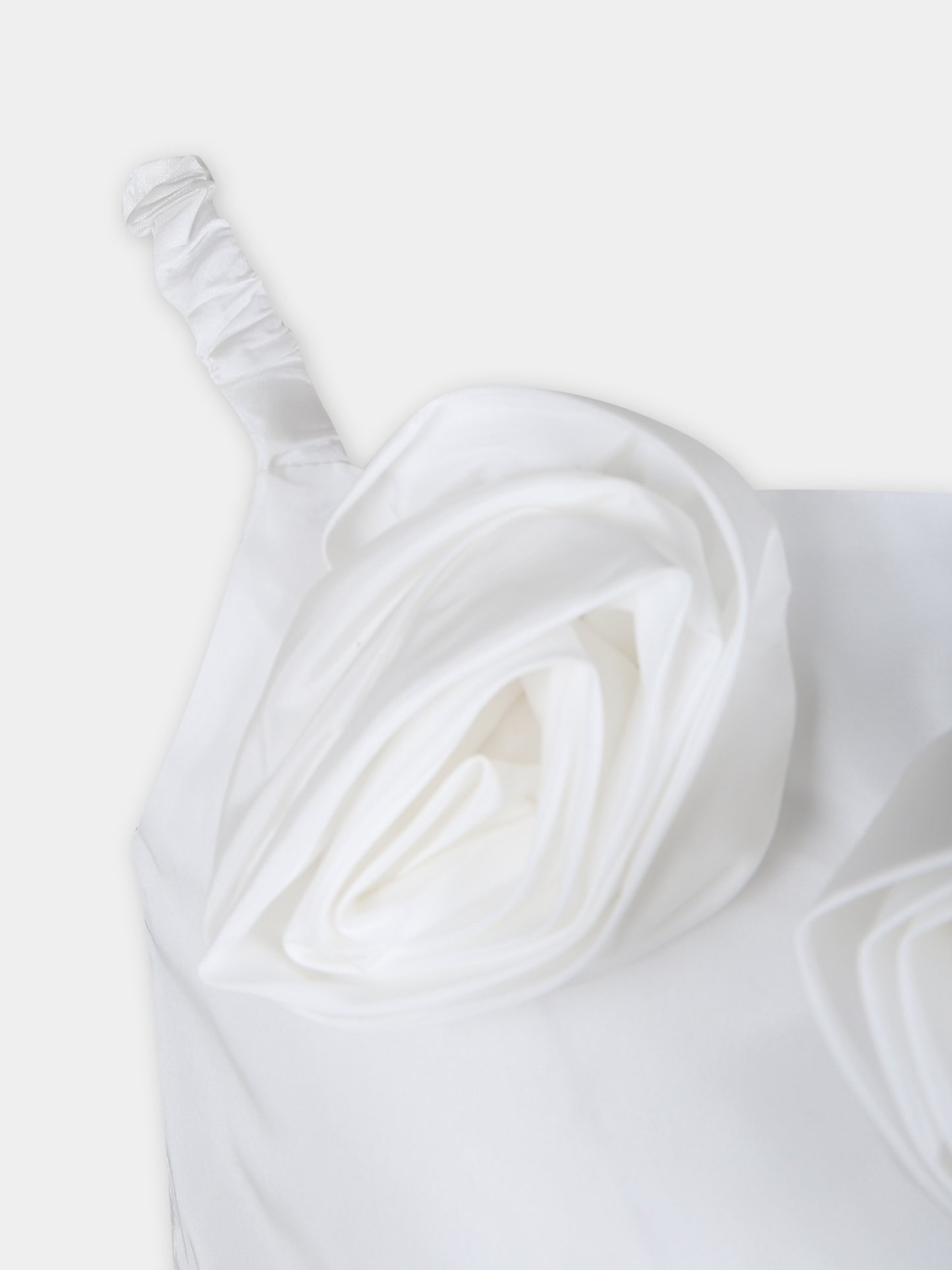 Top bianco per bambina con rose,Douuod Kids,DU5A62 S0163 100