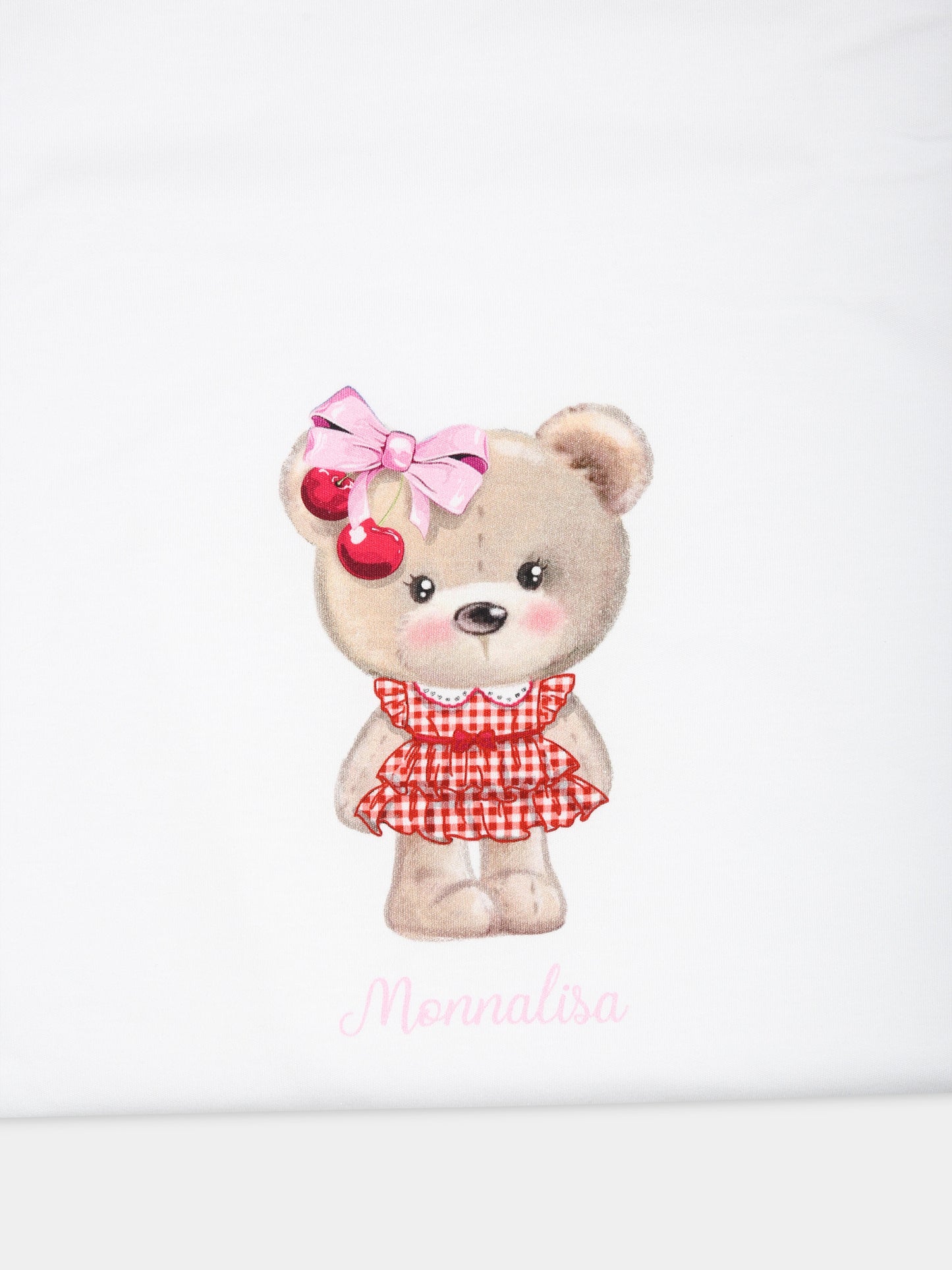 Coperta bianca per neonata con orso,Monnalisa,35C007 3000 9099