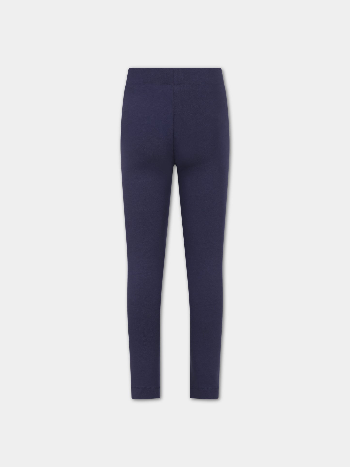 Leggings blu per bambina con Teddy Bear e logo,Moschino Kids,H3P047 LBA10 40016