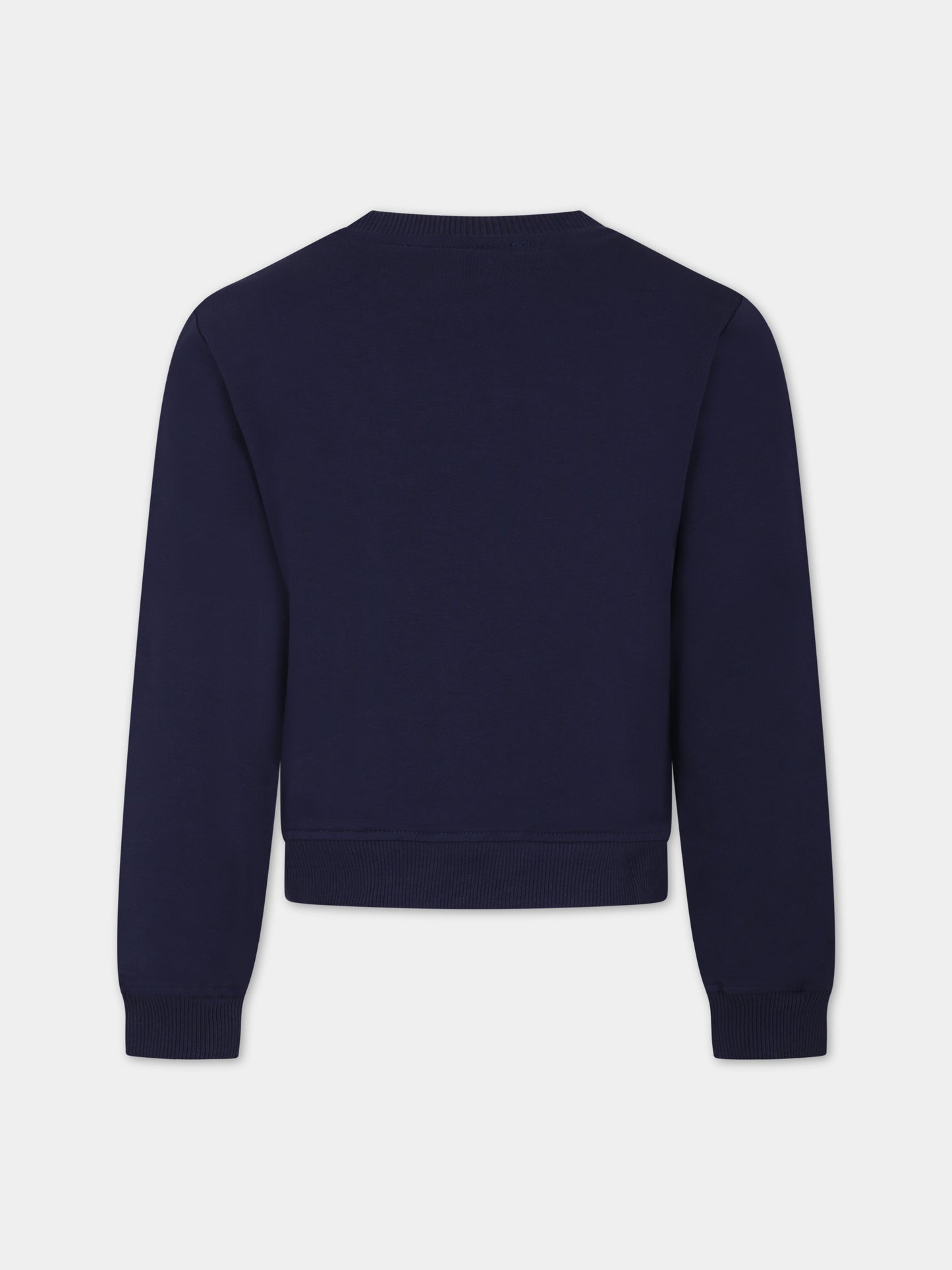 Felpa blu per bambina con Teddy Bear e logo,Moschino Kids,HCF02M LDA00 40016