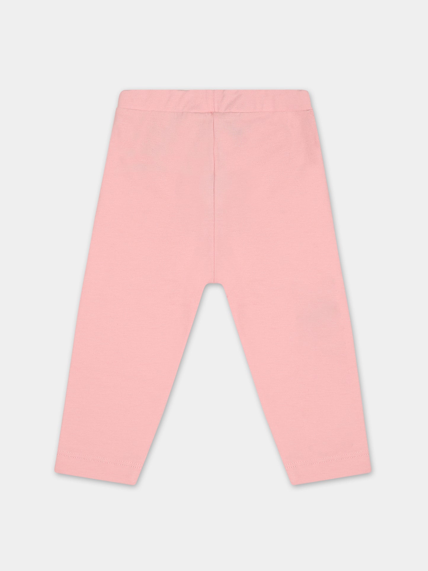 Leggings rosa per neonata con logo,Moschino Kids,M1P02N LBA00 50209