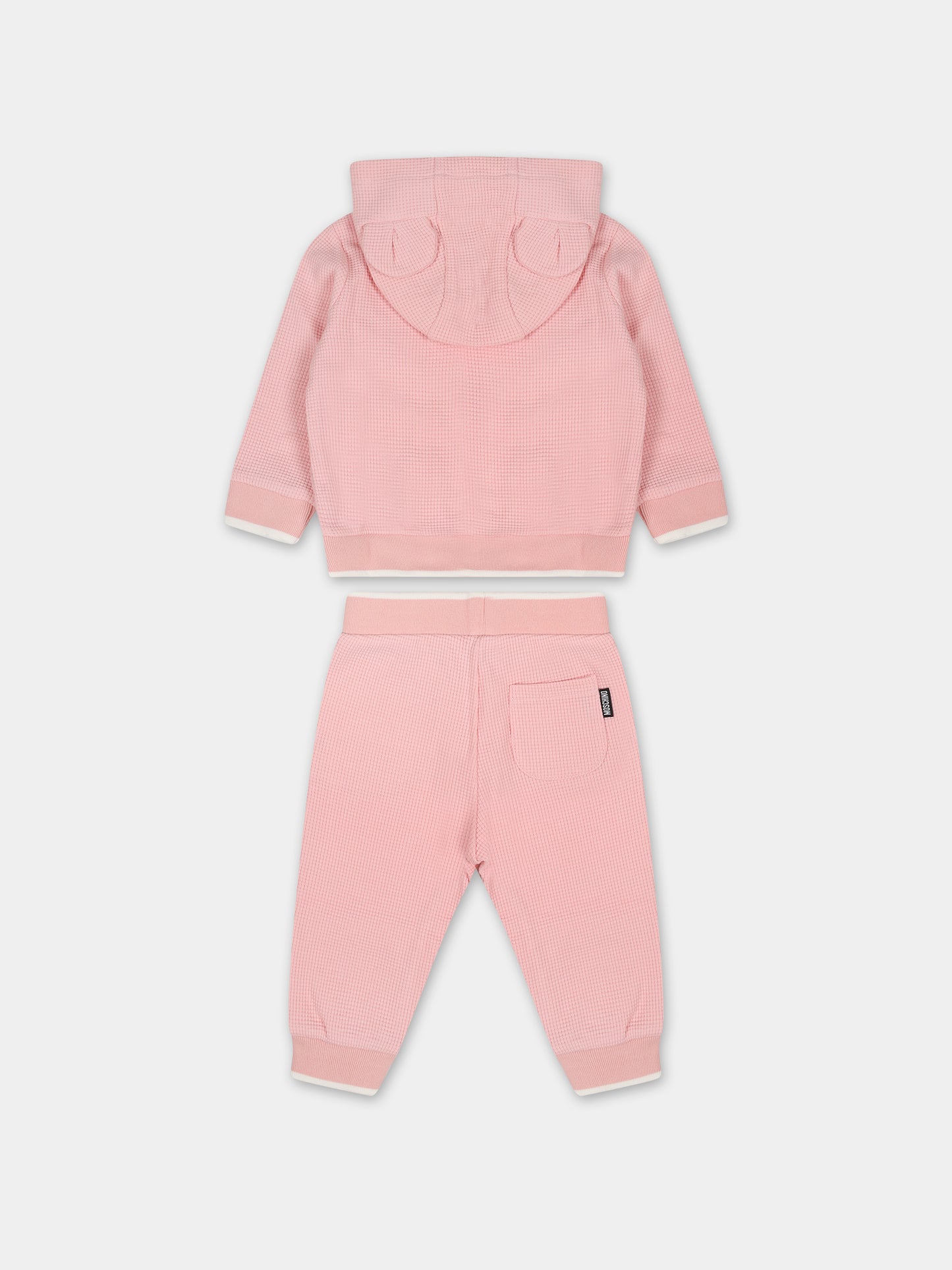 Completo rosa per neonata con Teddy Bear,Moschino Kids,MUK048 LCA57 50209