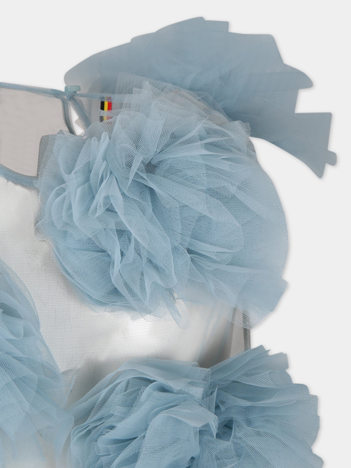 Vestito celeste per bambina con fiori,Caroline Bosmans,SS24 4034 18 5014