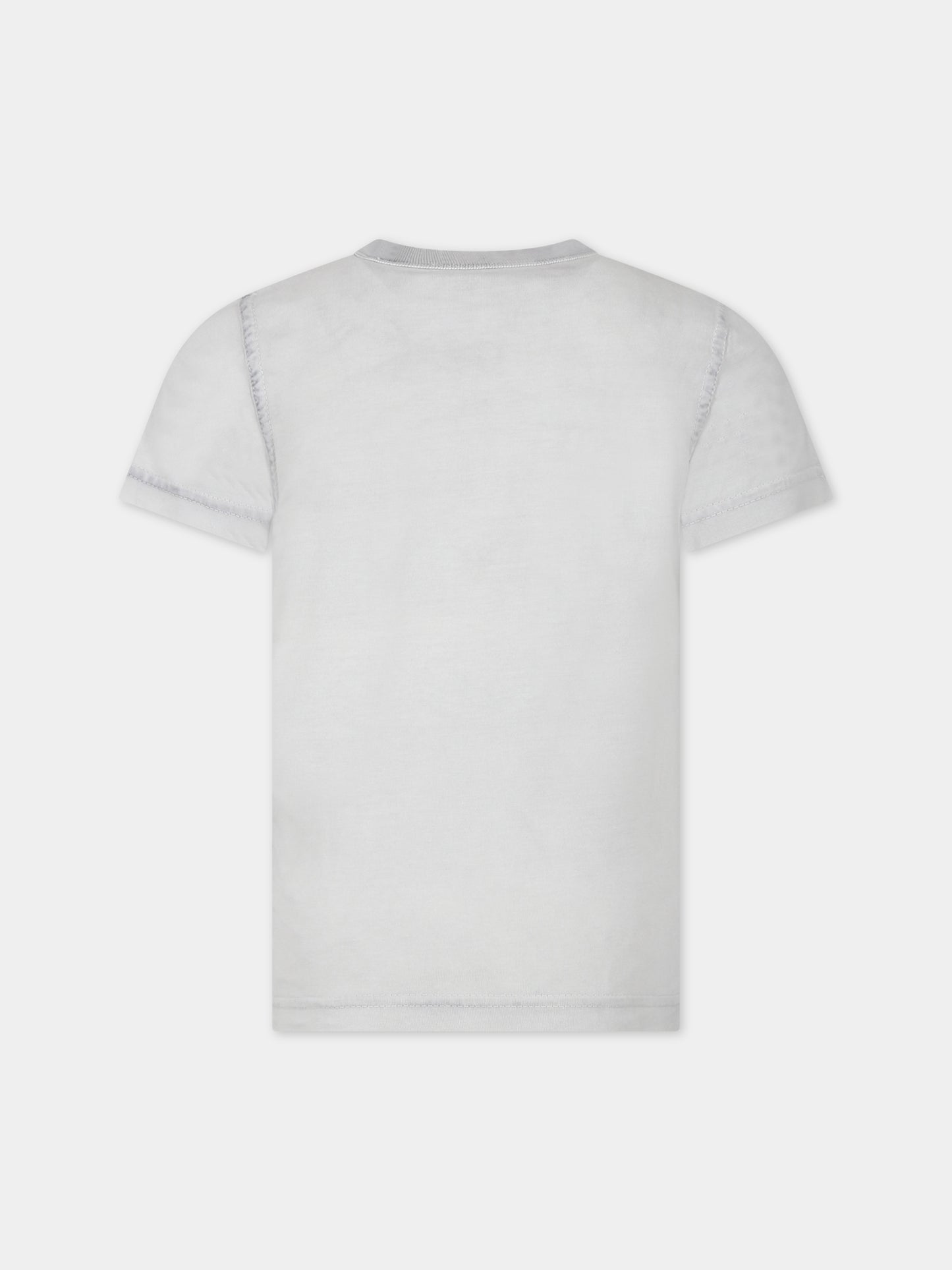 T-shirt grigia per bambino con logo,Diesel,J01130 0KFAV K955