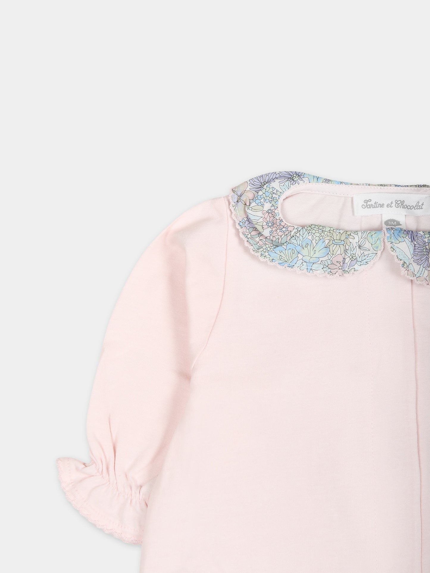 Tutina rosa per neonata con tessuto Liberty,Tartine Et Chocolat,TY54000 31