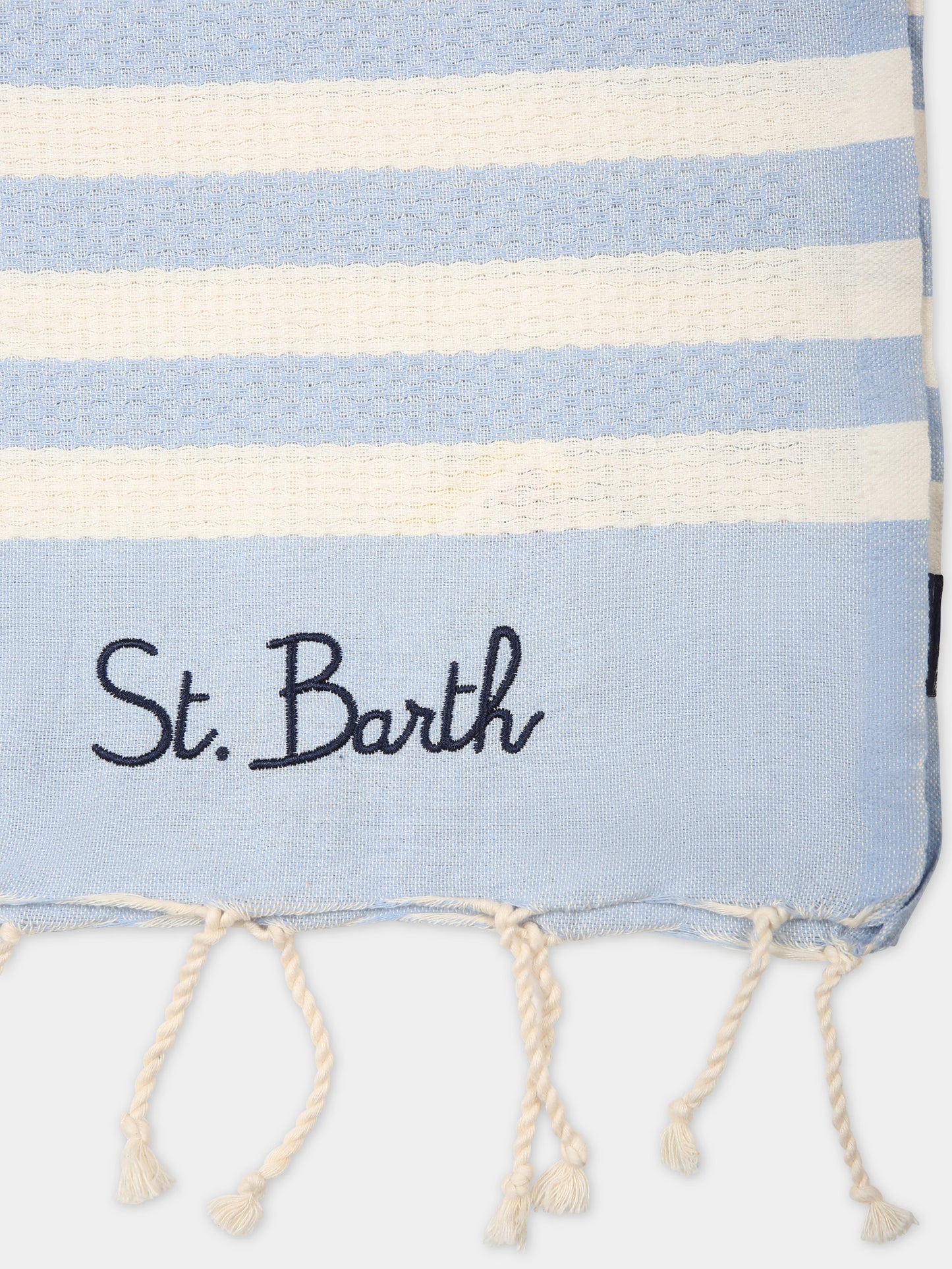 Telo mare azzurro per bambini con logo,Mc2 Saint Barth,FOUT012 03560F