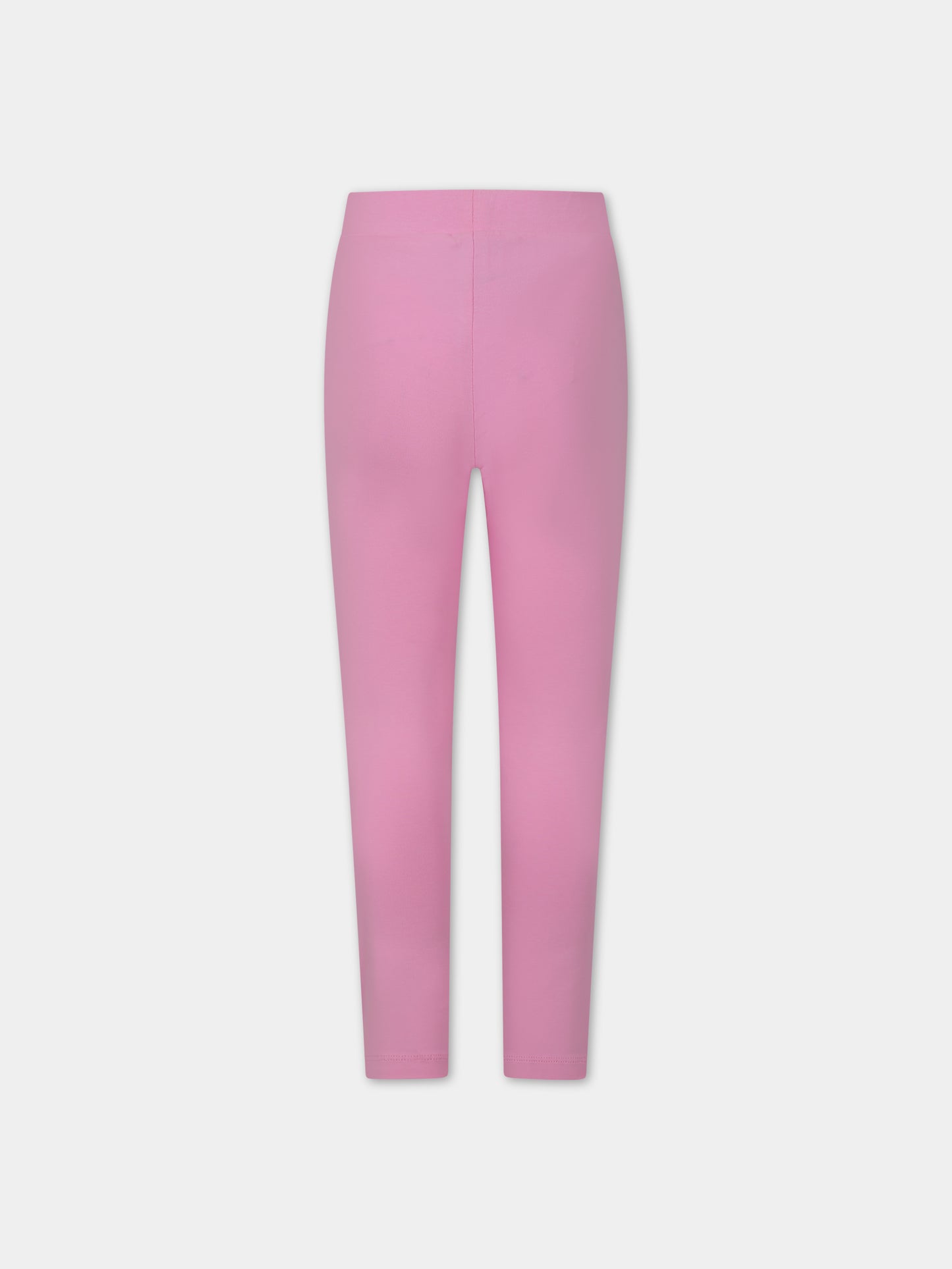 Leggings fucsia per bambina con logo,Moschino Kids,H4P047 LBA00 51473