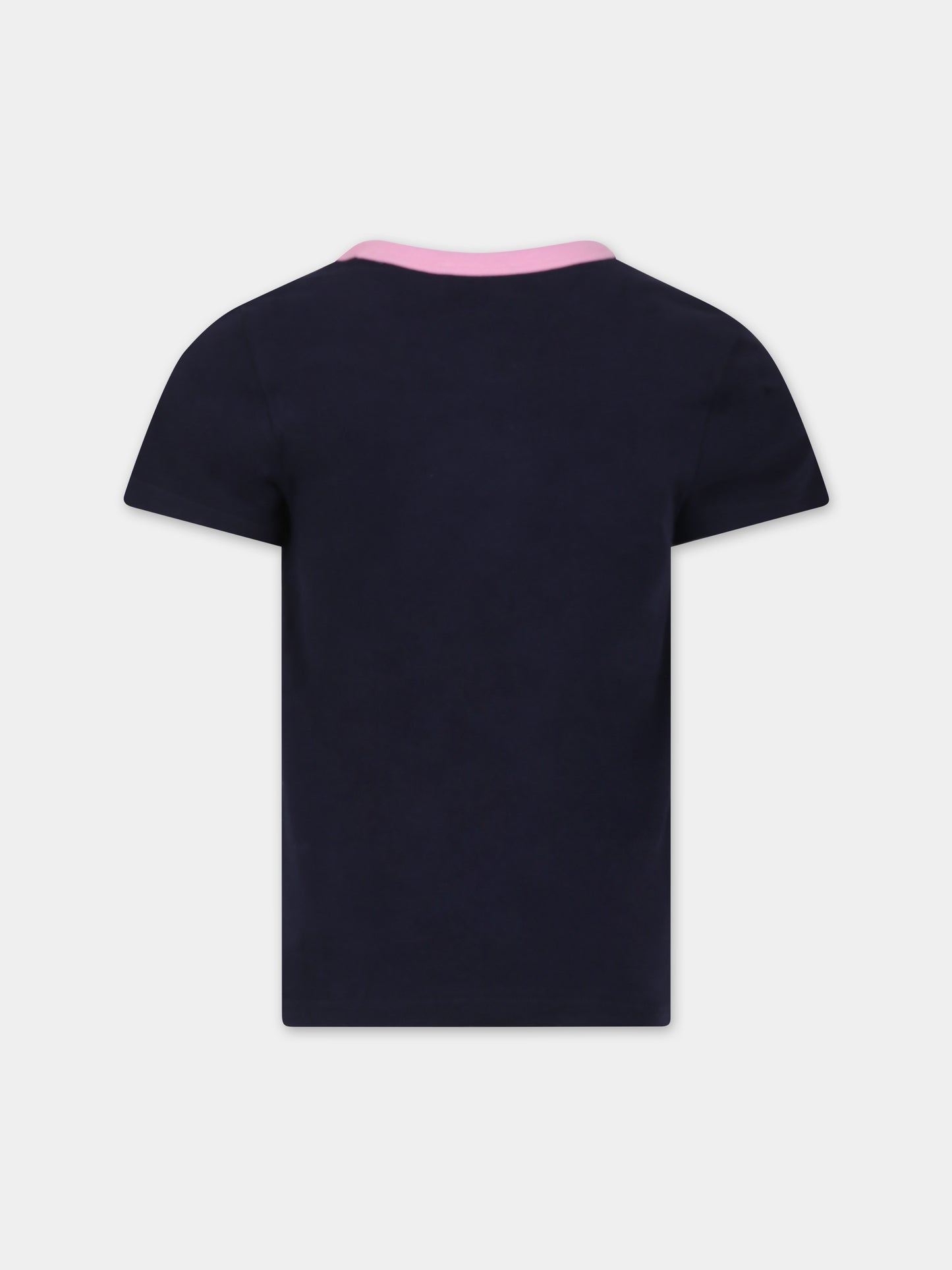 T-shirt blu per bambina con logo,Little Marc Jacobs,W15614 84E
