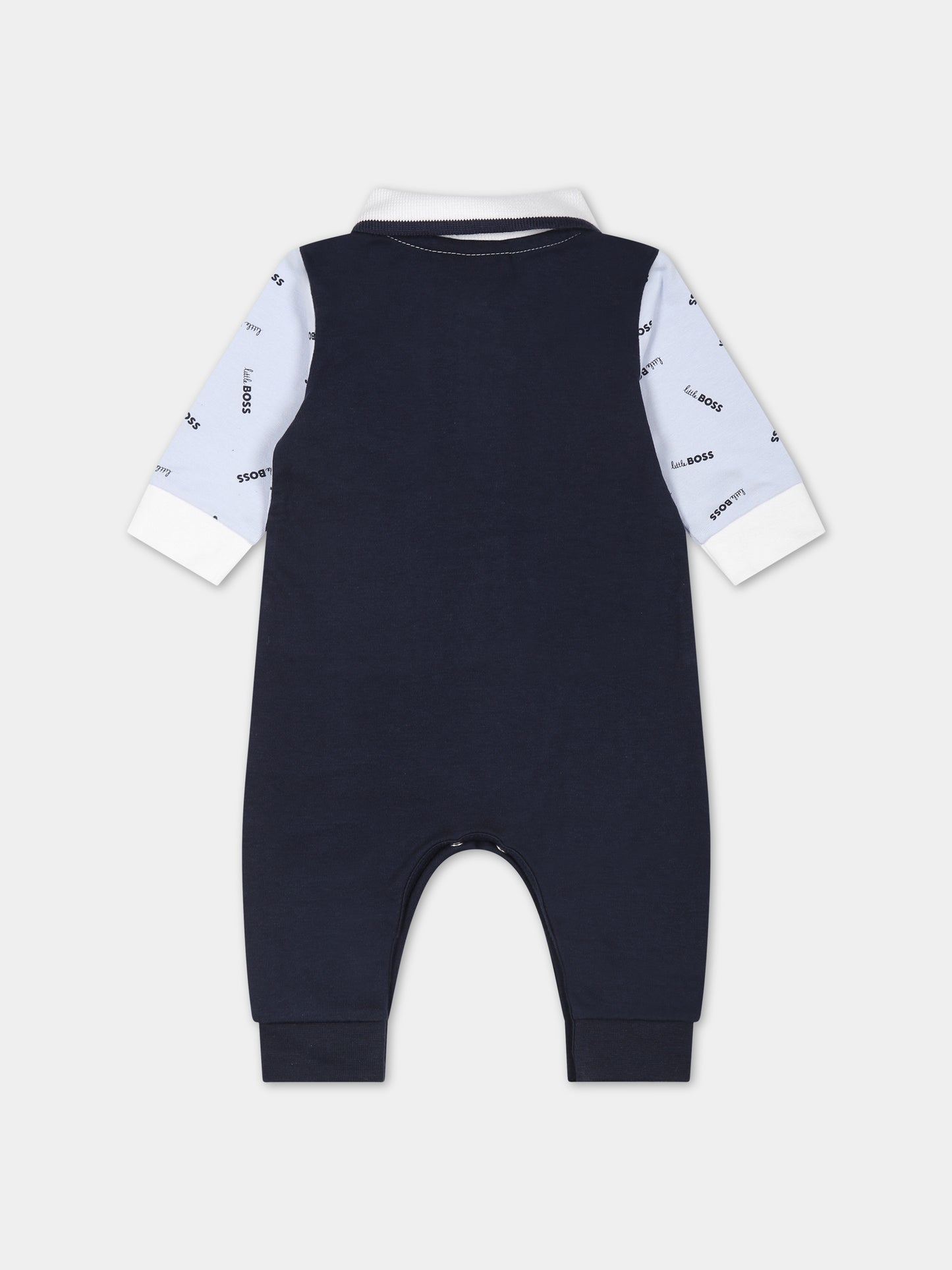 Tutina blu per neonato con logo,Hugo Boss,J94325 771