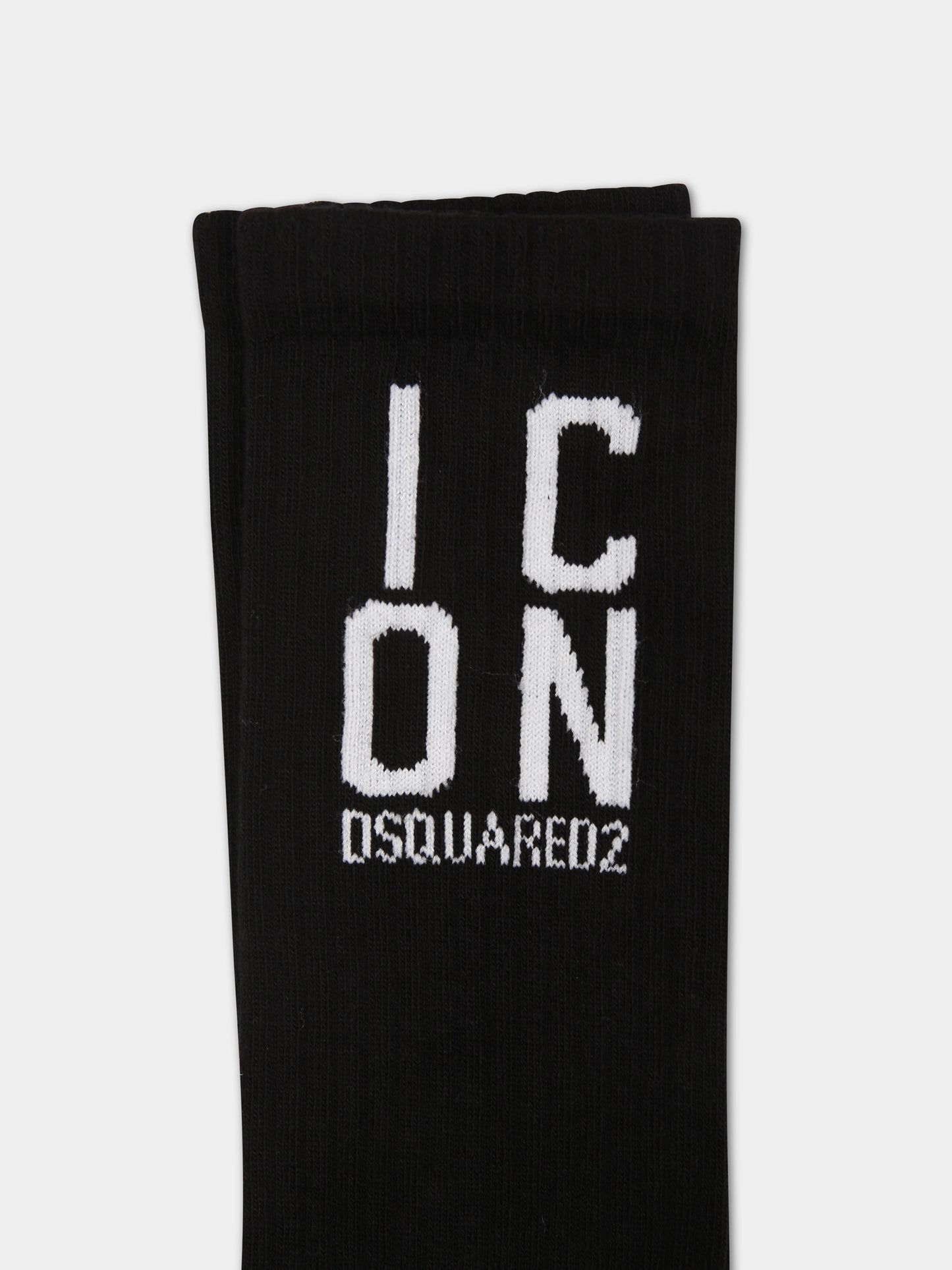 Calze nere per bambini con logo,Dsquared2,DQ2023 D00WI DQ900