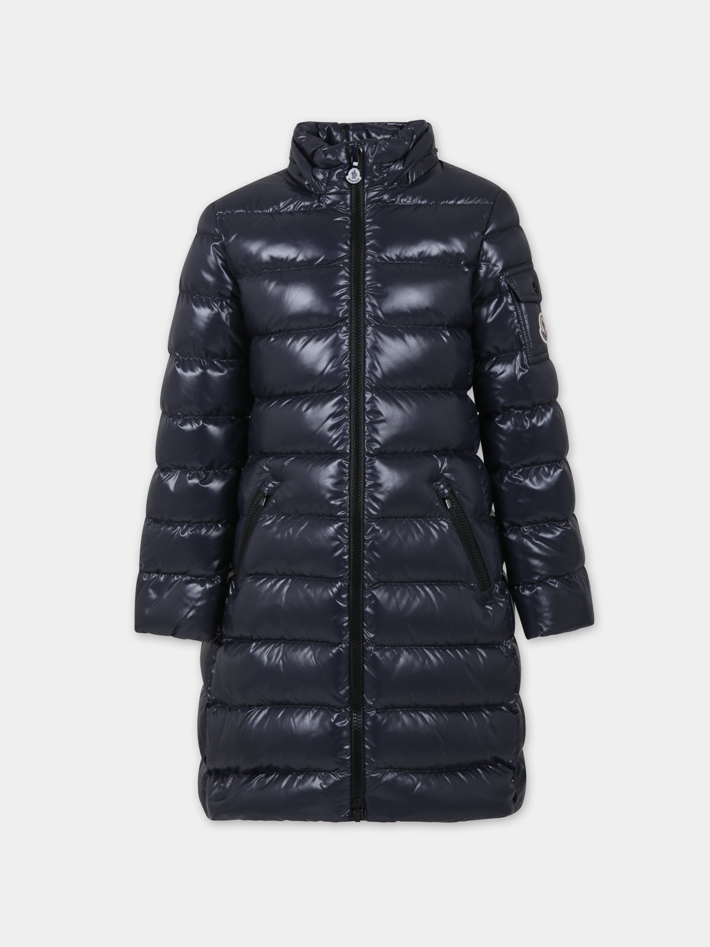 Piumino Moka blu per bambina con logo,Moncler Kids,954 1C50110 68950 742