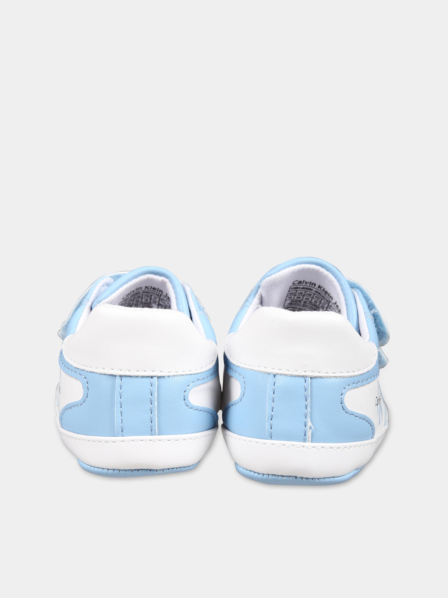 Sneakers celesti per neonato con logo,Calvin Klein Kids,V0B4 80850 1582X116