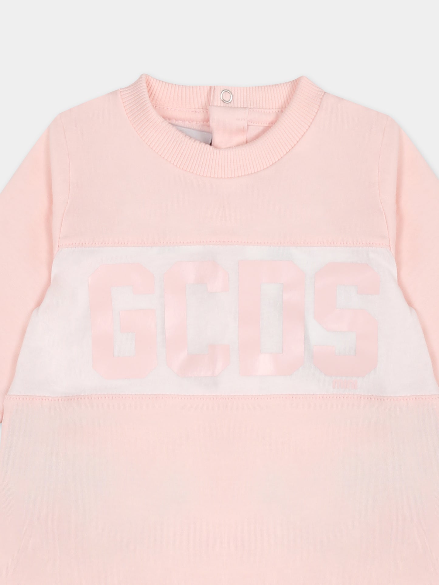 Tutina rosa per neonata con logo,Gcds Kids,GUY00R LCA33 52483