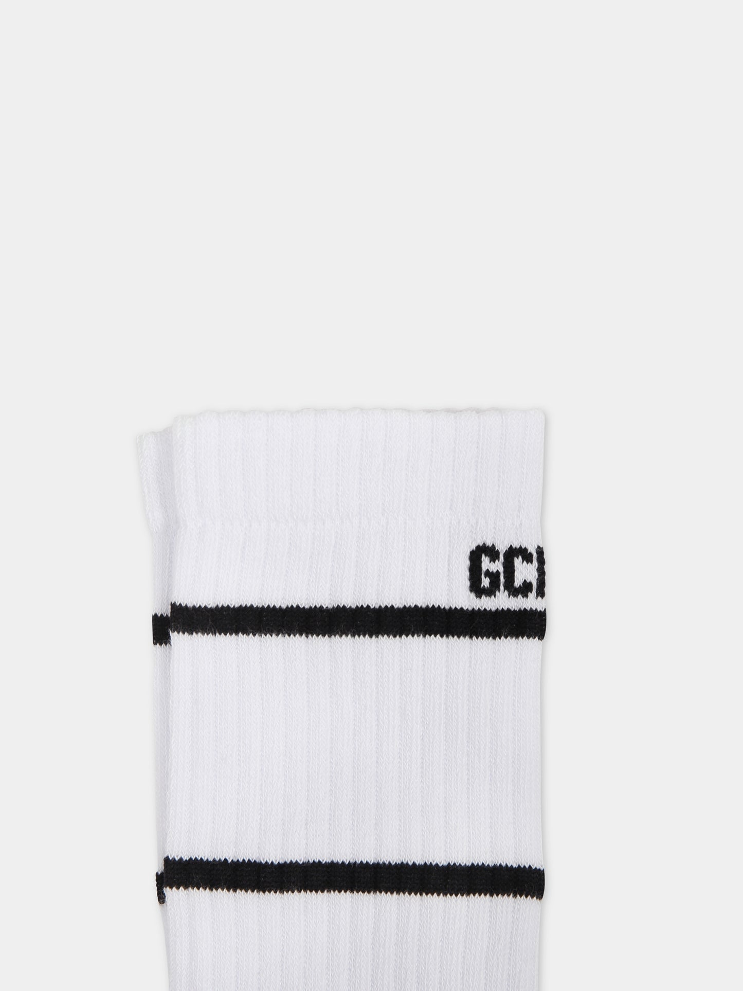 Calze bianche per bambino con logo,Gcds Kids,DUX00L LHE25 10101