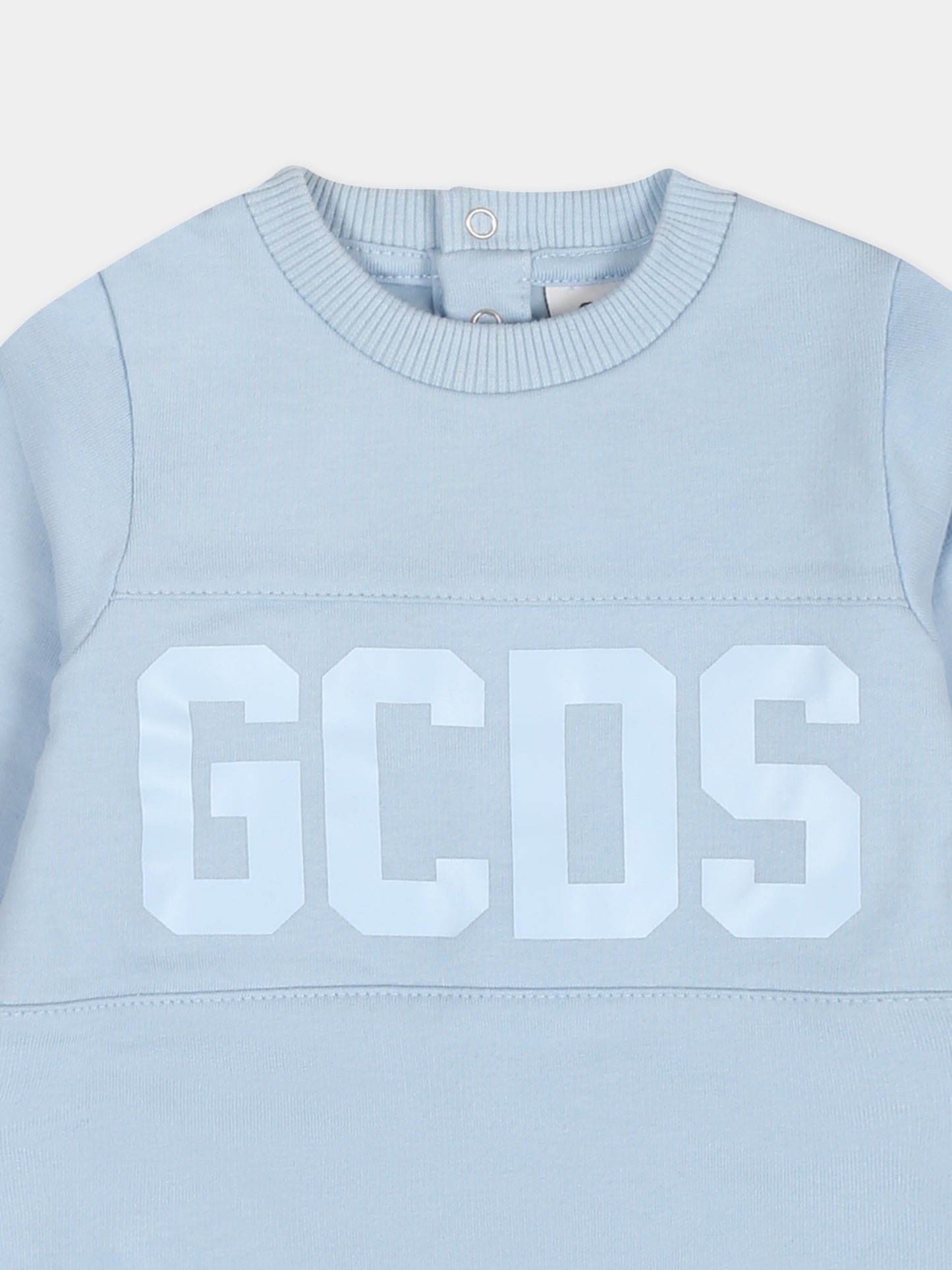 Set celeste per neonato con logo,Gcds Kids,GOY007 LDA26 40069