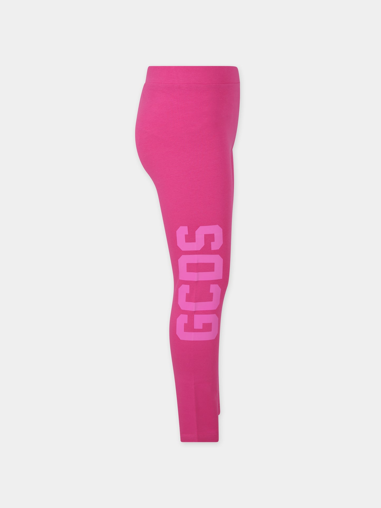 Leggins fucsia per bambina con logo,Gcds Kids,DEP003 LBA11 50605