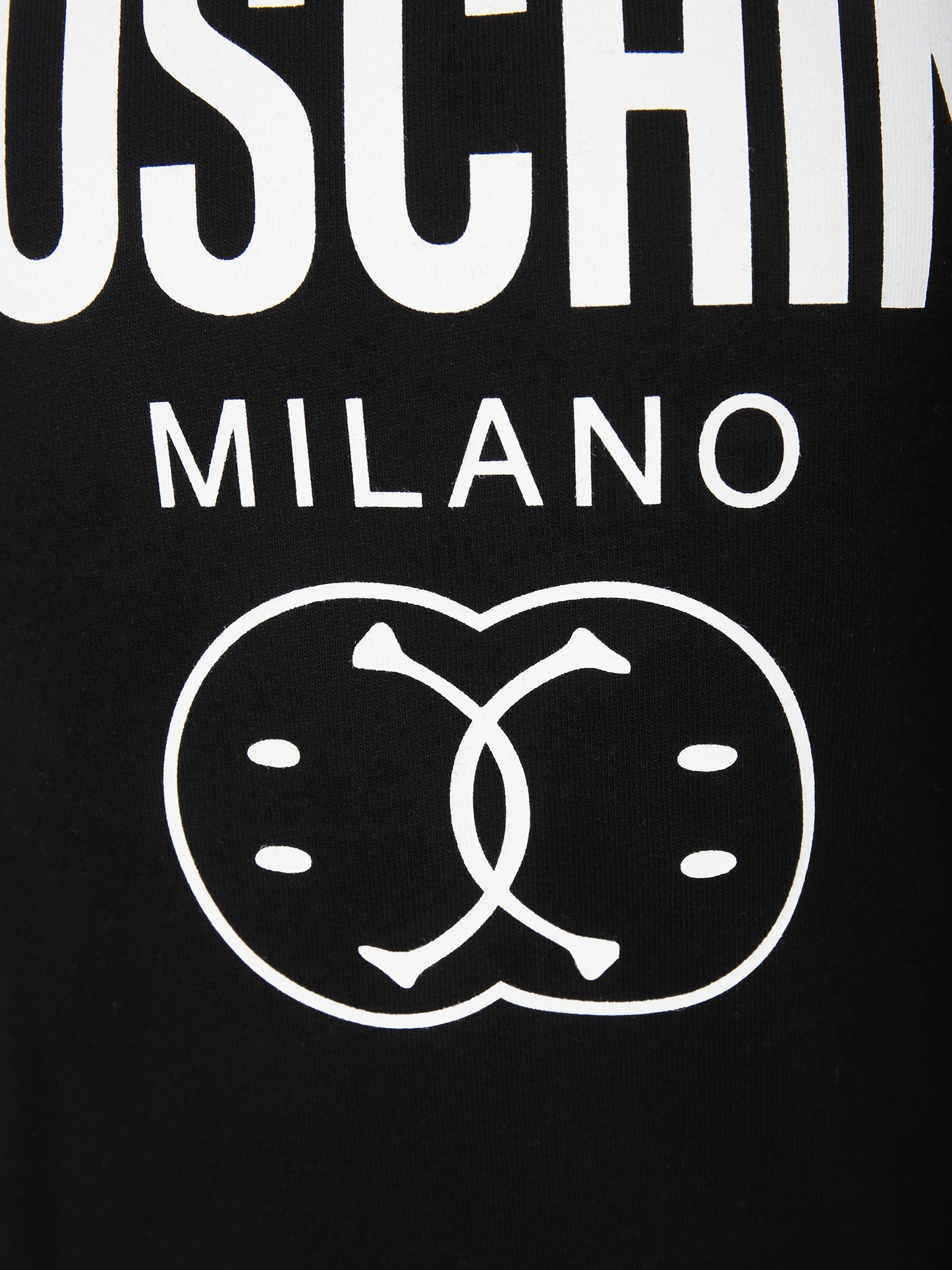 Completo nero per bambina con smile e logo,Moschino Kids,HMK03C LCA61 60100