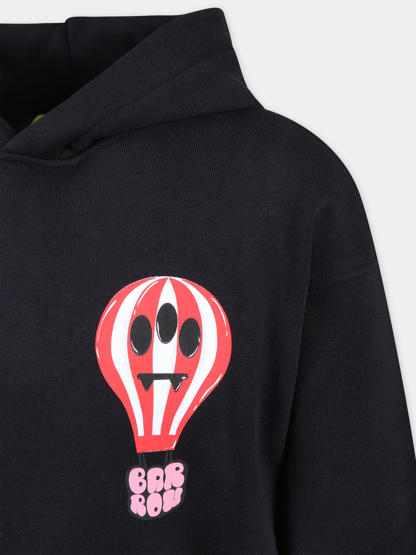 Felpa nera per bambina con logo e mongolfiera,Barrow,F3BKJGHS074 110