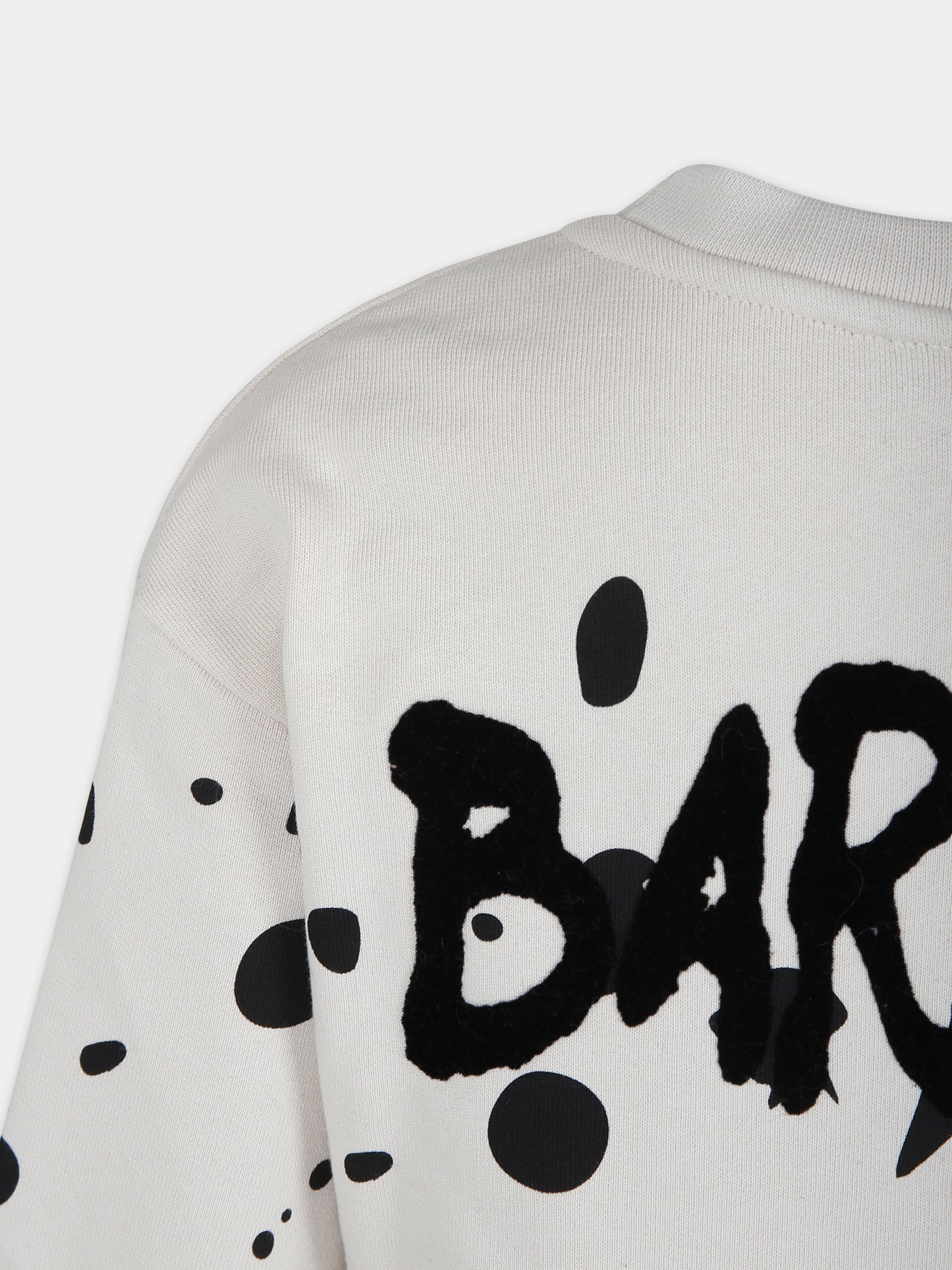 Felpa avorio per bambini con logo,Barrow,F3BKJUSW040 BW009