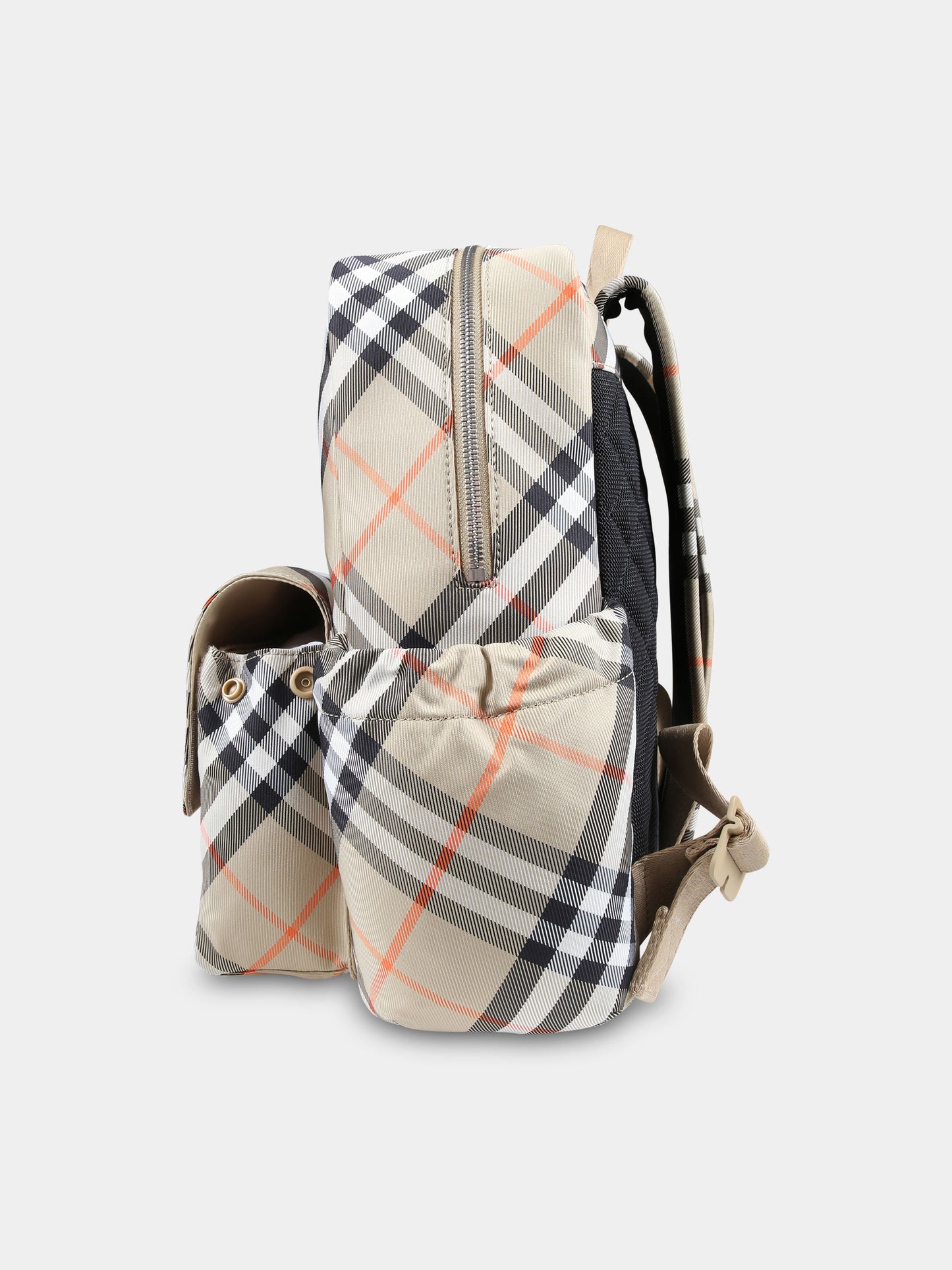 Zaino beige per bambini con check vintage,Burberry Kids,8089846 B9368