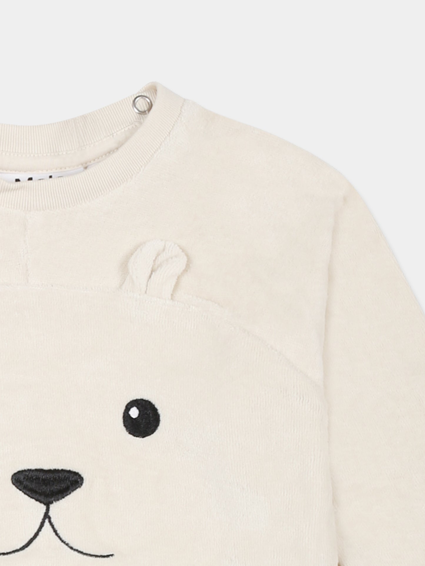 Felpa avorio Deary per neonati con orsetto,Molo,6W24J208 8955