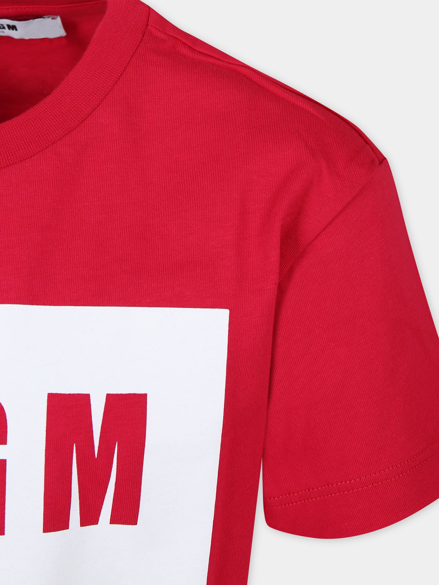 T-shirt fucsia per bambina con logo,Msgm Kids,F3MSJUTH009 044