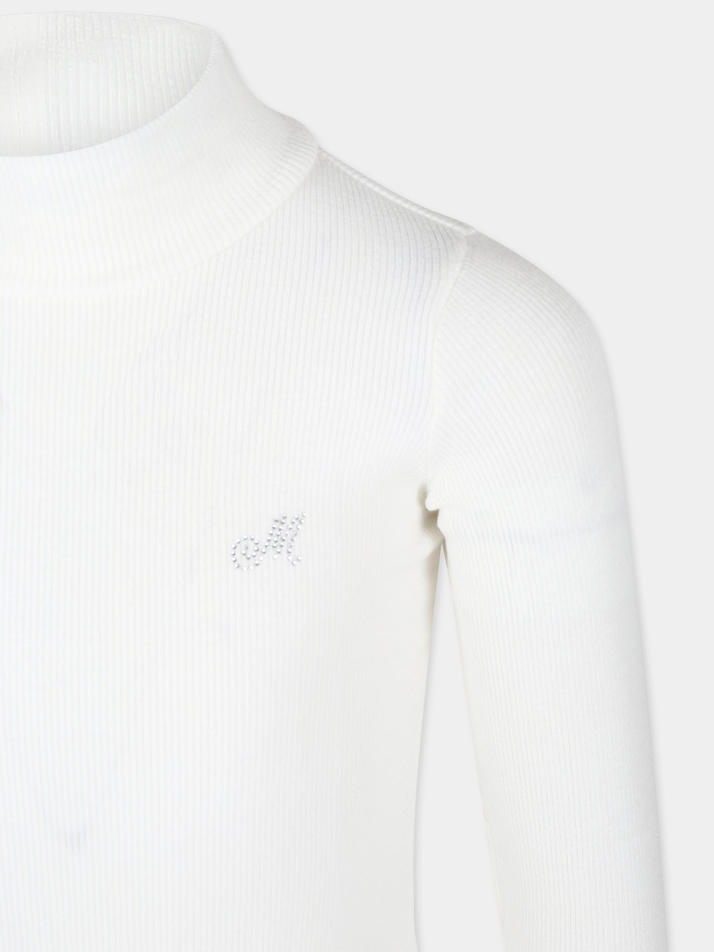 Dolcevita bianco per bambina con logo,Monnalisa,17DLUC 4212 0001