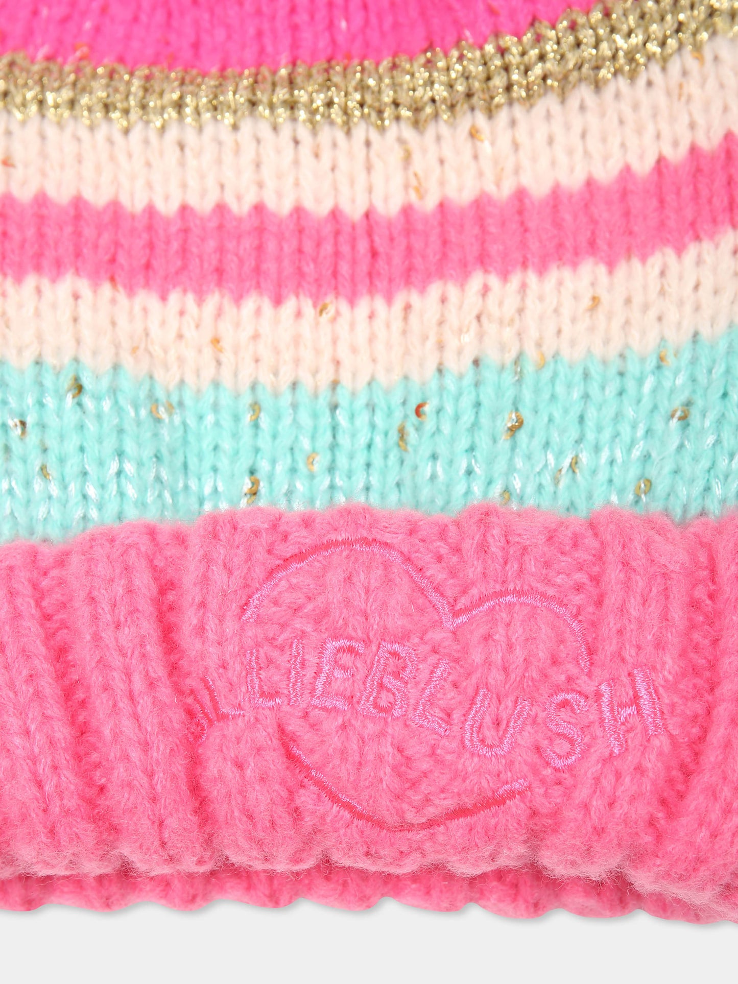 Berretto rosa per bambina con logo,Billieblush,U20607 473
