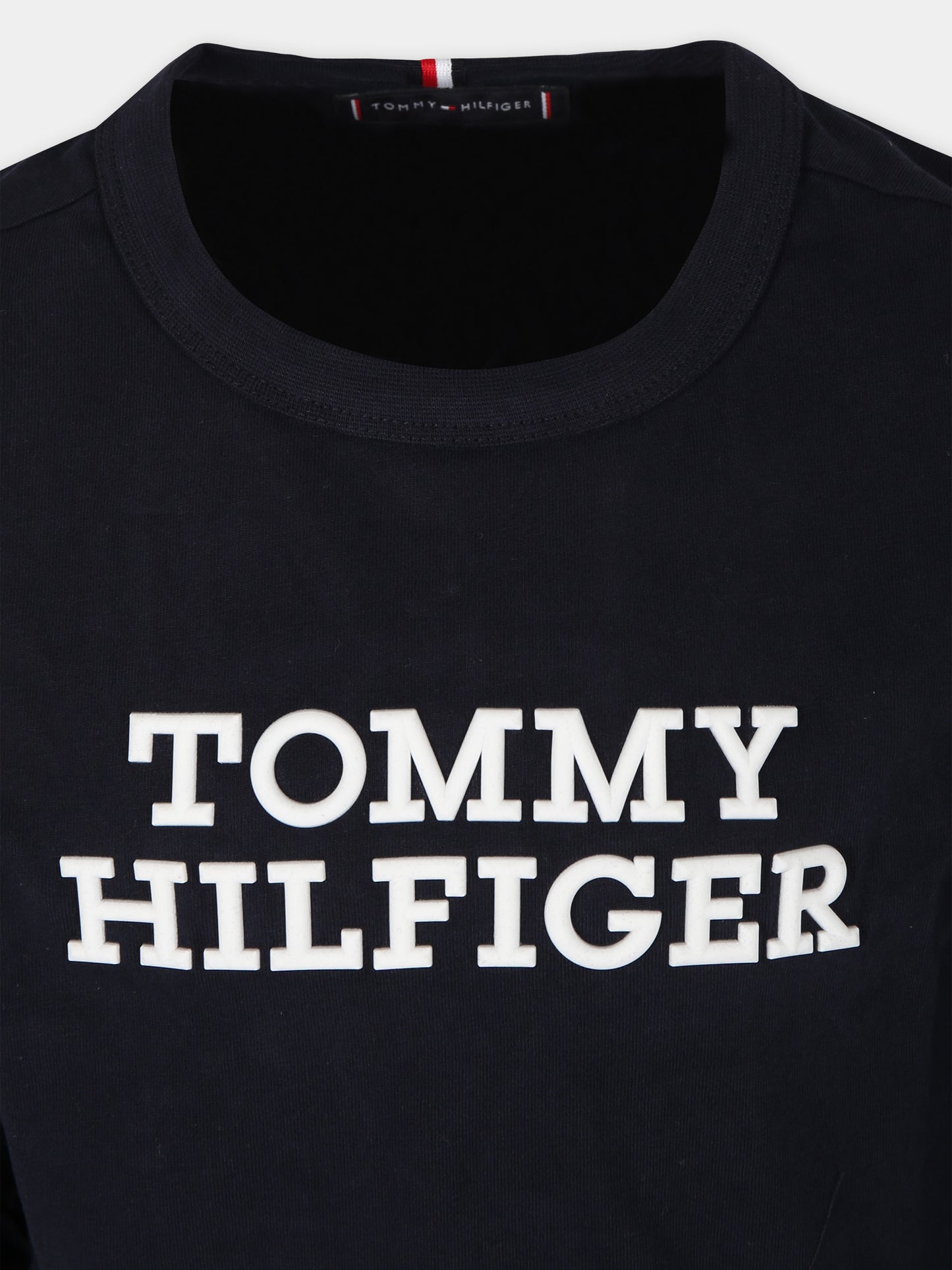 Felpa blu per bambini con logo,Tommy Hilfiger Junior,23W KB0KB08554 DW5