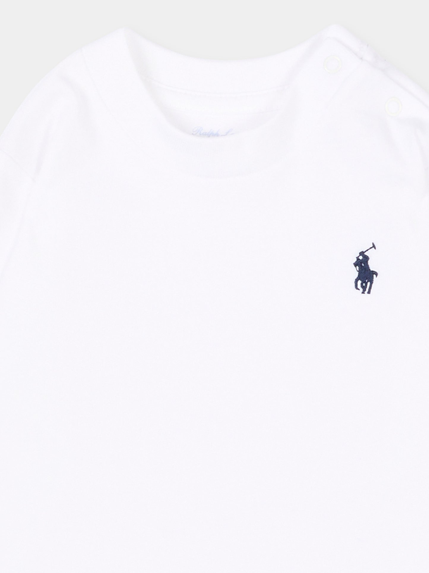 T-Shirt a manica lunga bianca per neonato,Ralph Lauren Kids,843804004