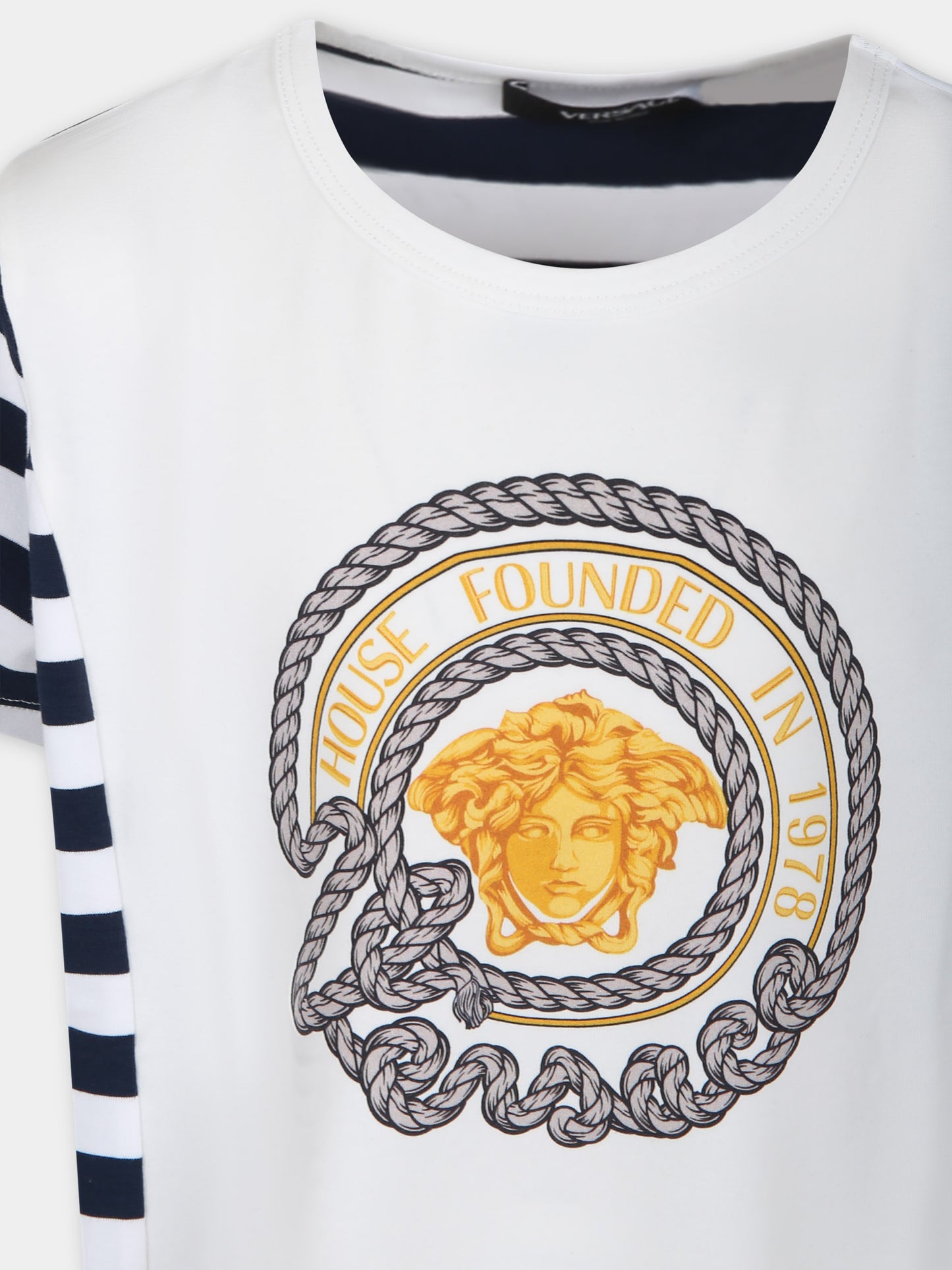 T-shirt bianca per bambina con Medusa Versace,Versace,1009092 1A09706 6WC00