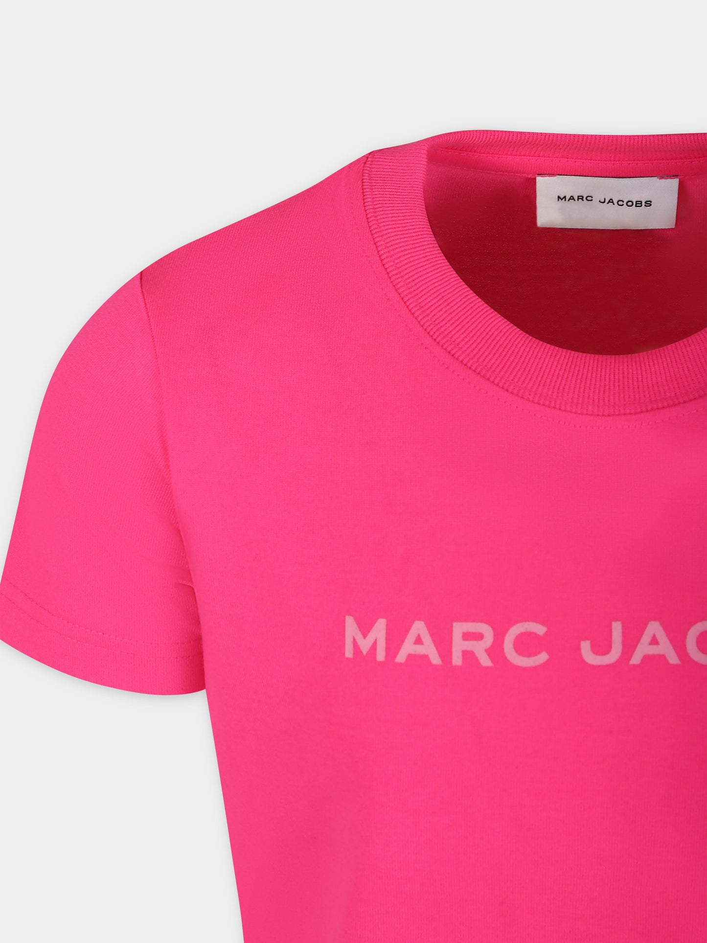 T-shirt fucsia per bambina con logo,Marc Jacobs,W55000 49G