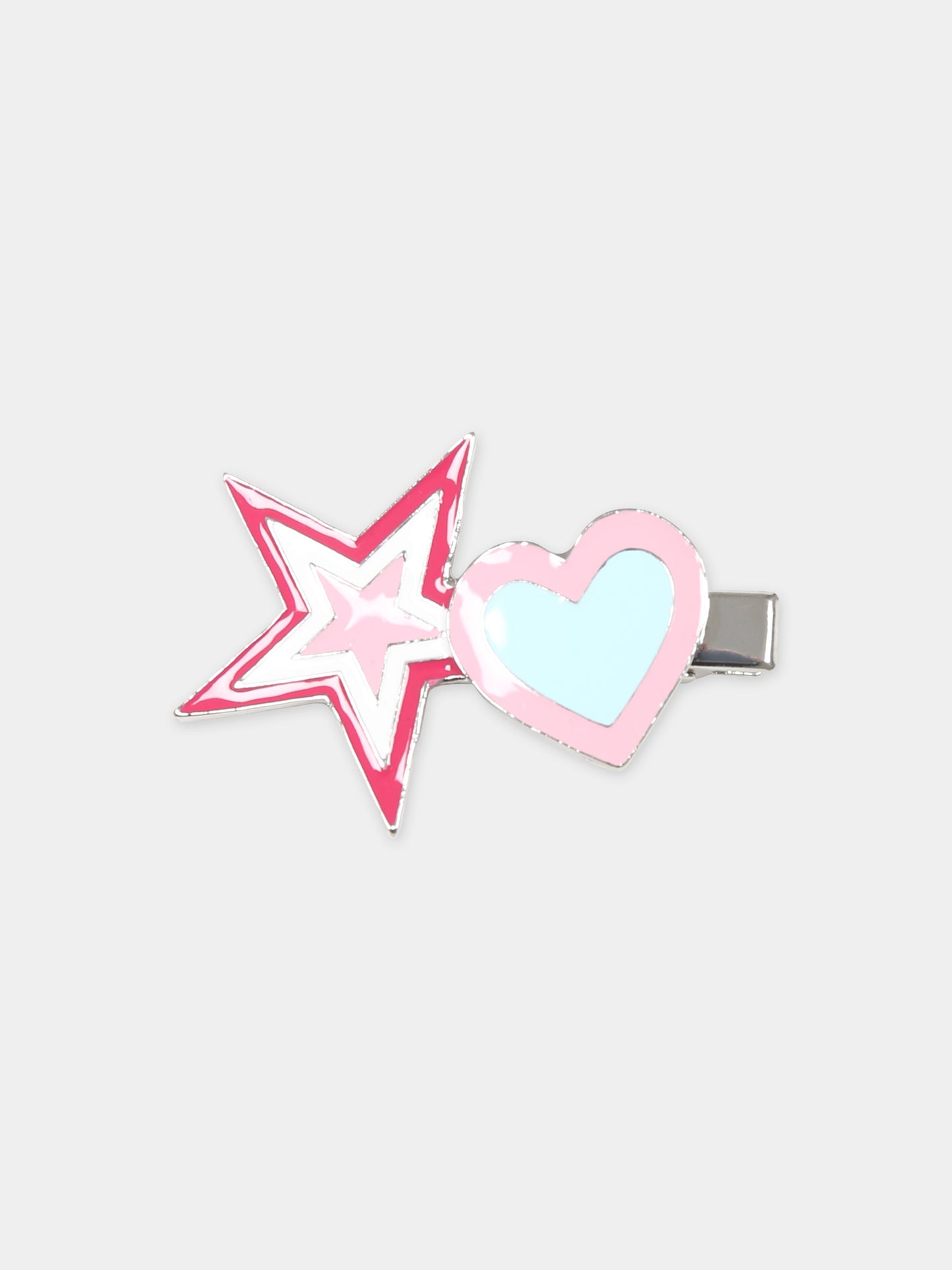 Set fermagli rosa per bambina con fiocco e stella,Monnalisa,19C021 3717 0093