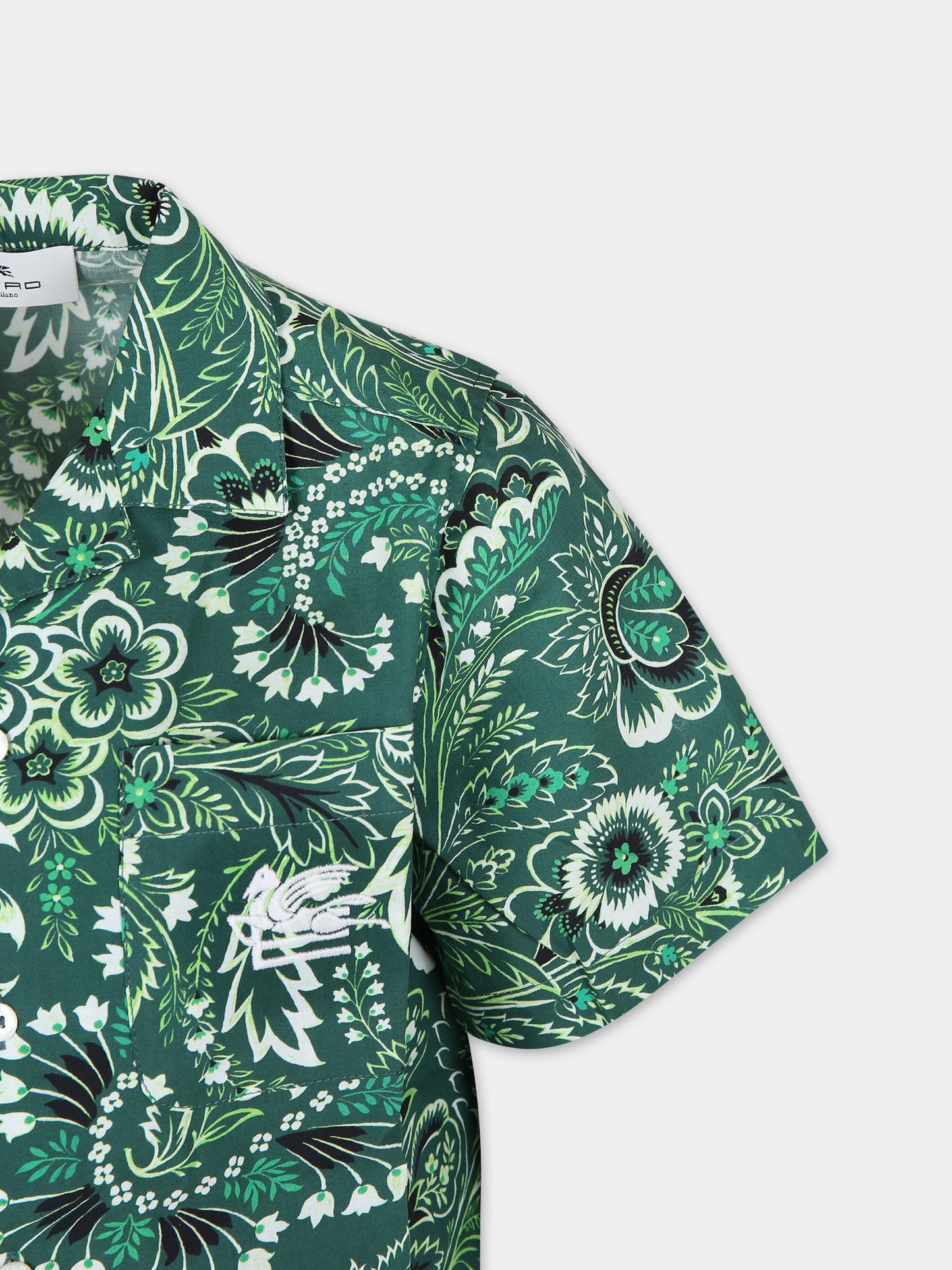 Completo verde per bambino con motivo paisley,Etro,GU3P80 P0417 719AV