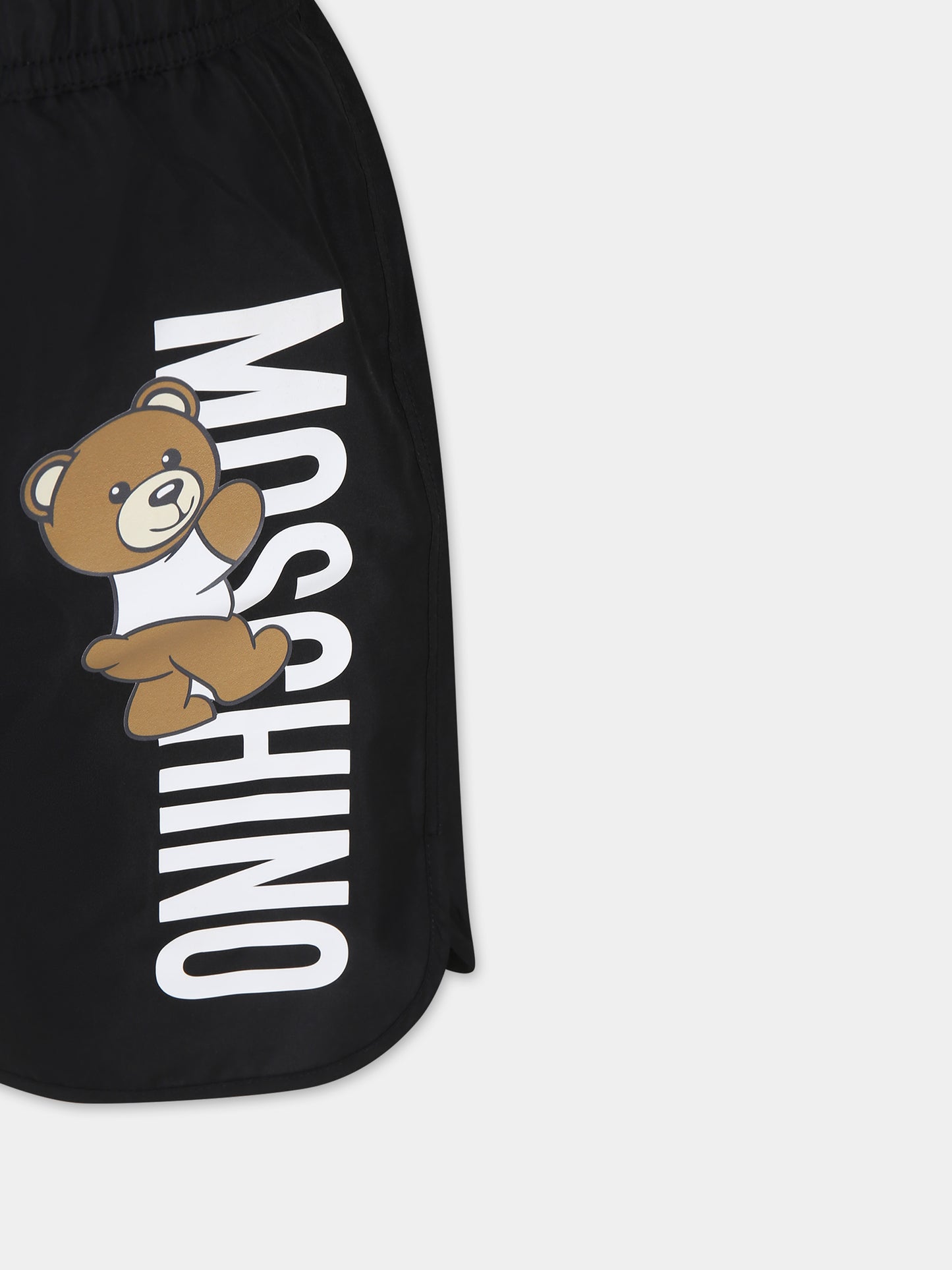 Boxer mare nero per bambino con Teddy Bear e logo,Moschino Kids,HUL01D LKA02 60100