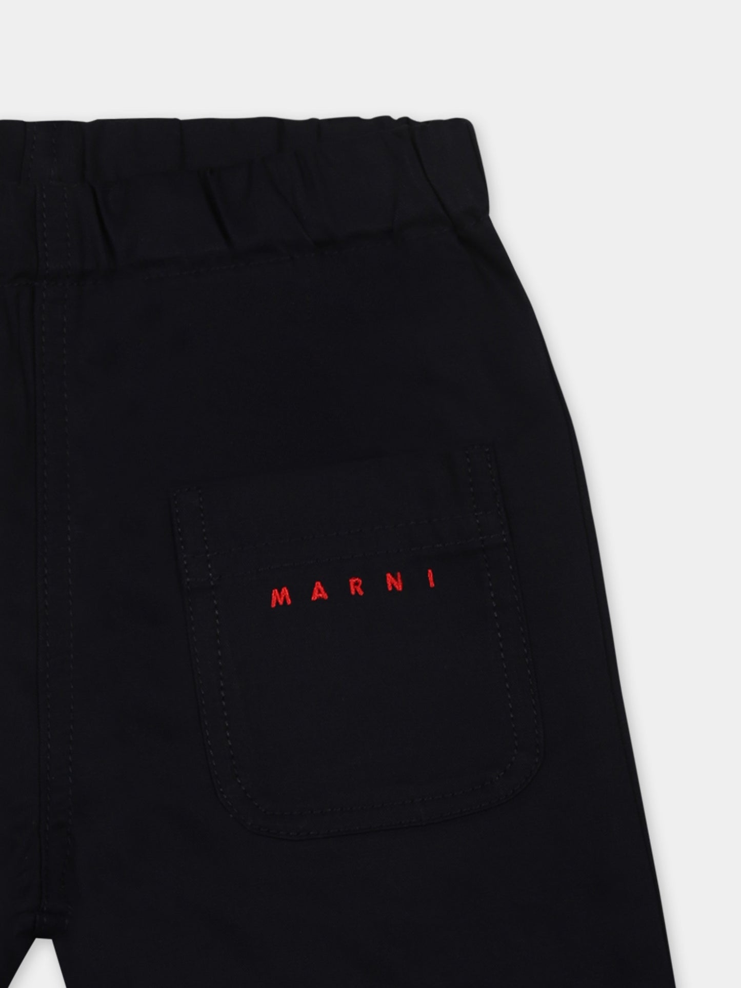 Blue trousers for baby boy with logo