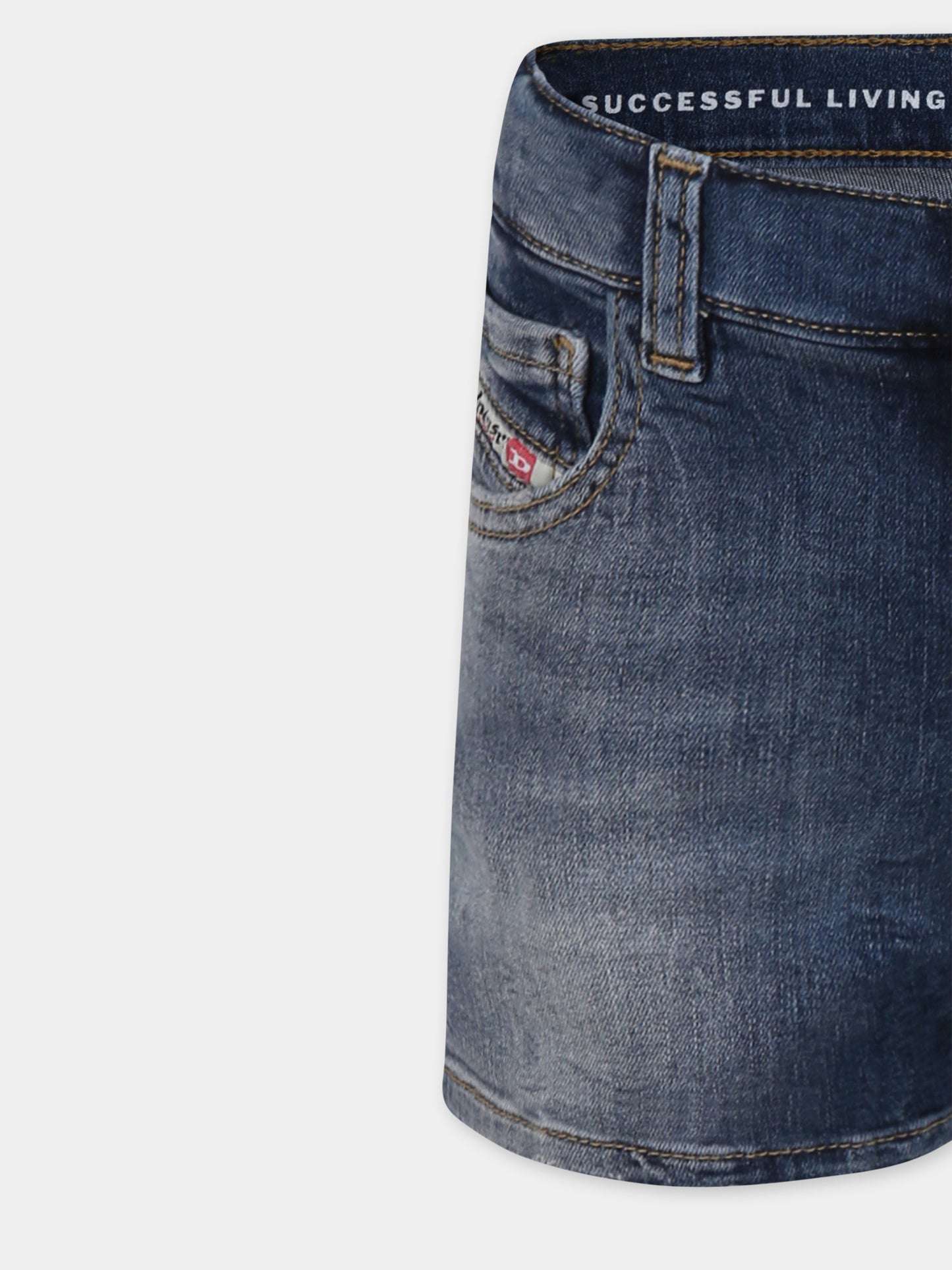 Blue shorts for girl with logo patch