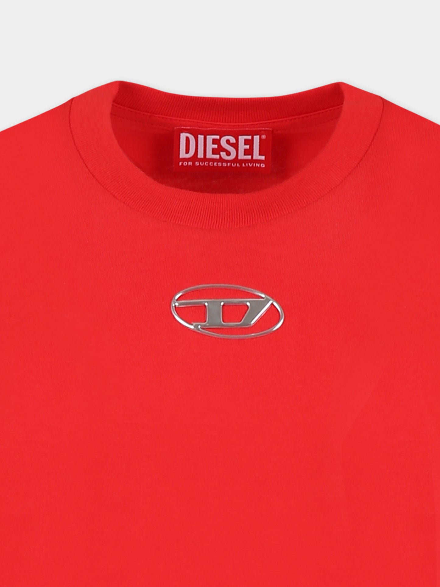 T-shirt rossa per bambino con logo,Diesel,J02022 00YI9 K457
