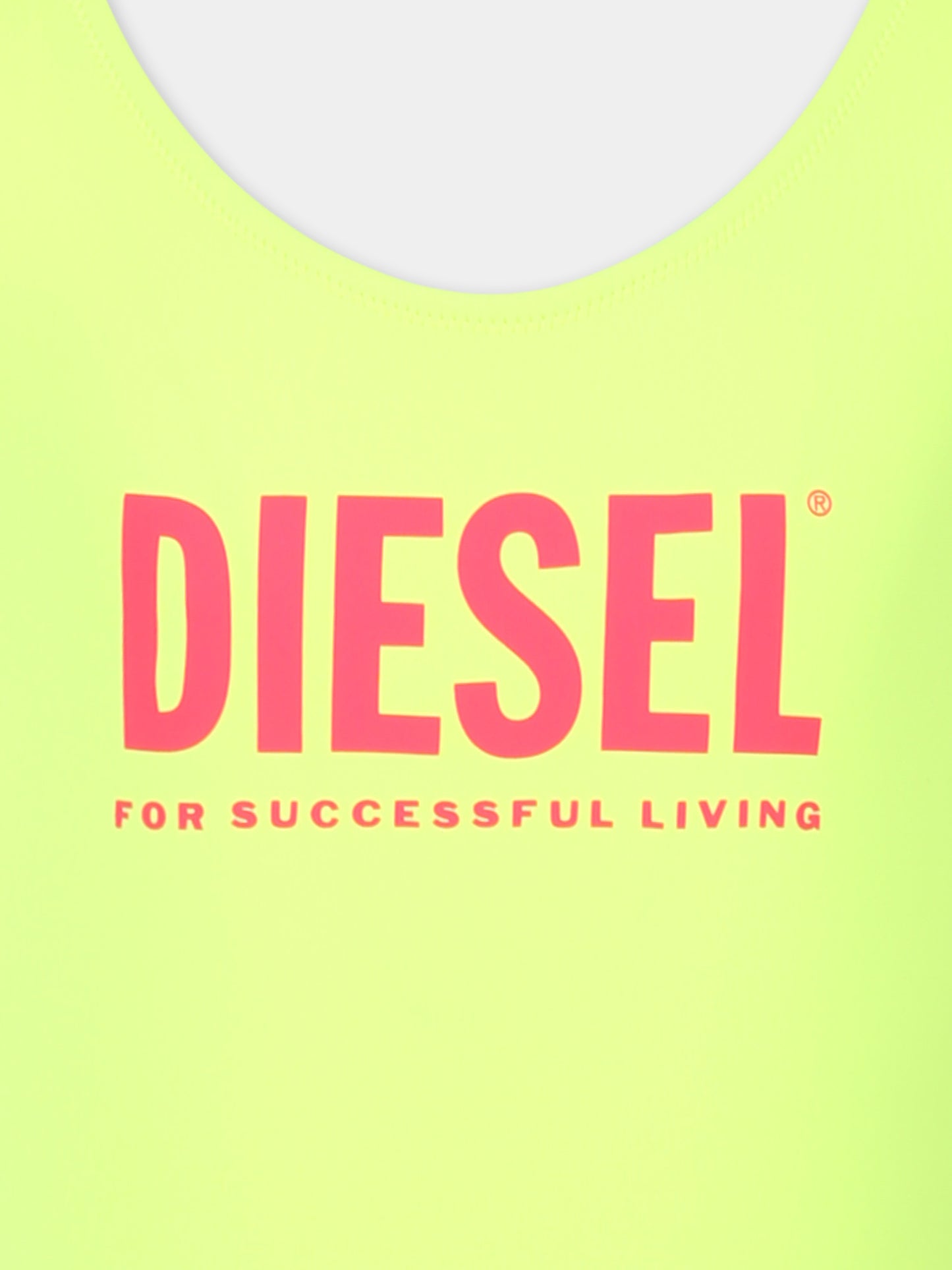 Yellow swimsuit for girl with logo