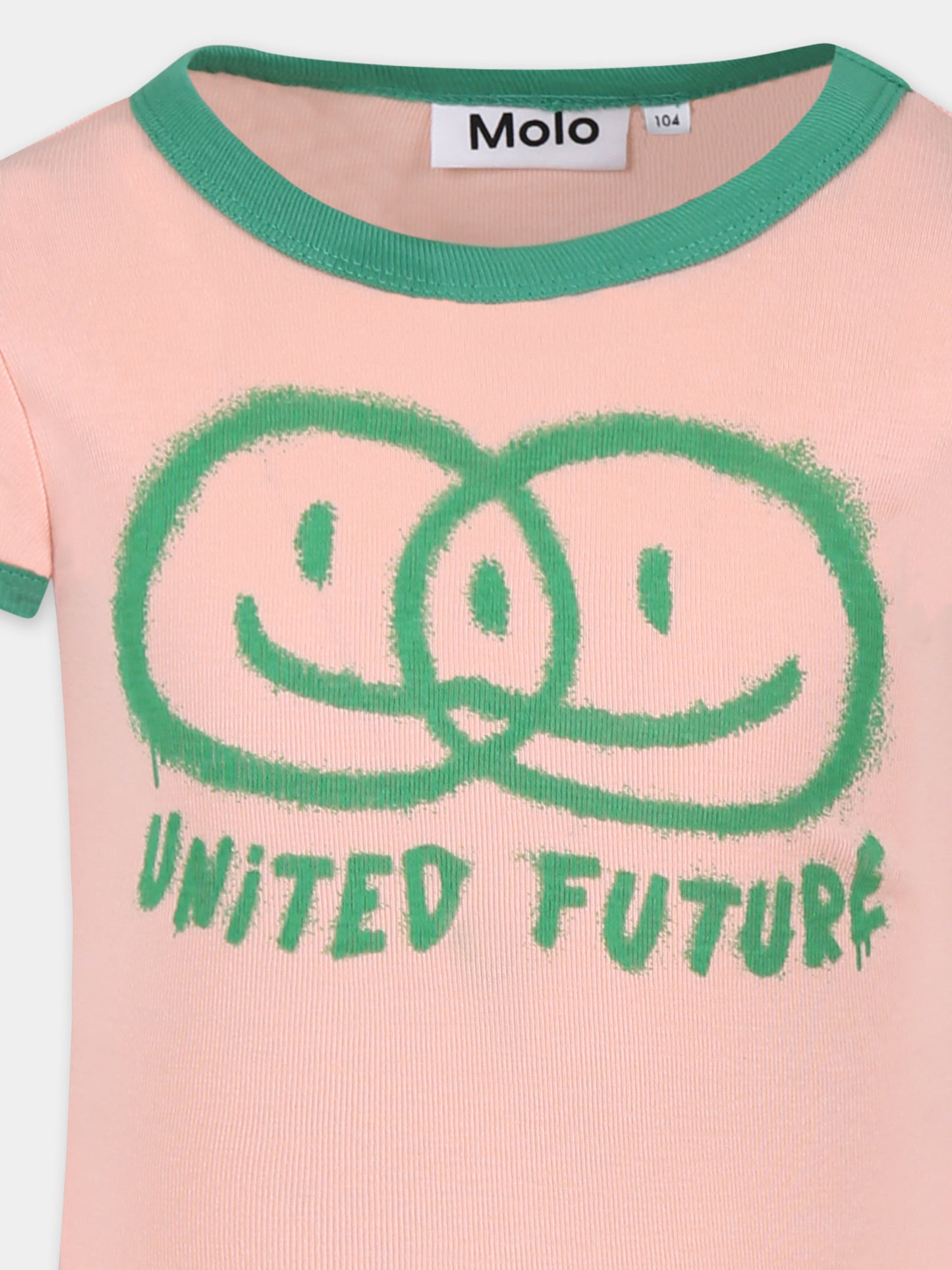 T-shirt Rhiannon rosa per bambina con smile e scritta,Molo,2S25A222 5470