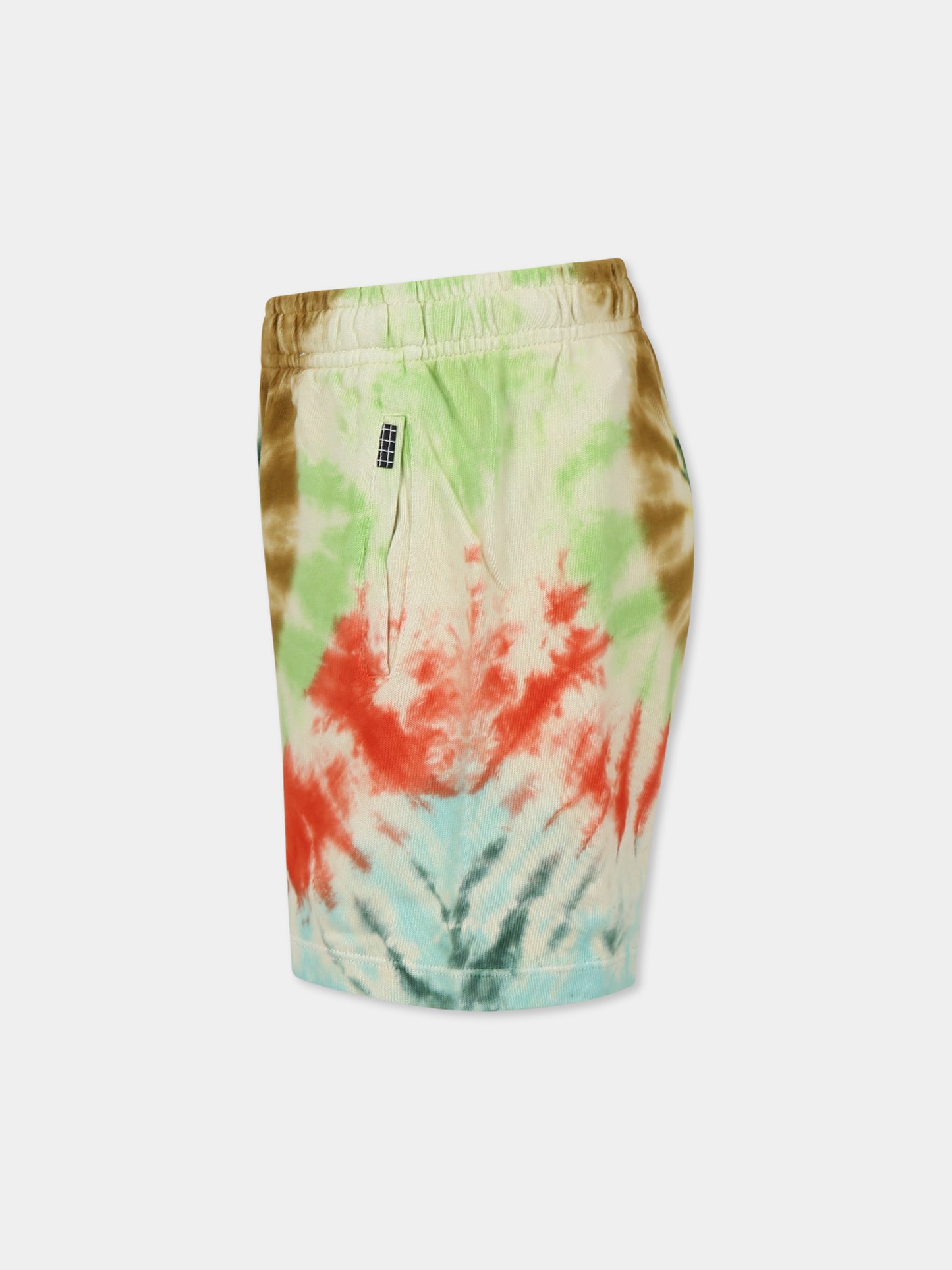 Multicolor shorts for kids with ti dye print