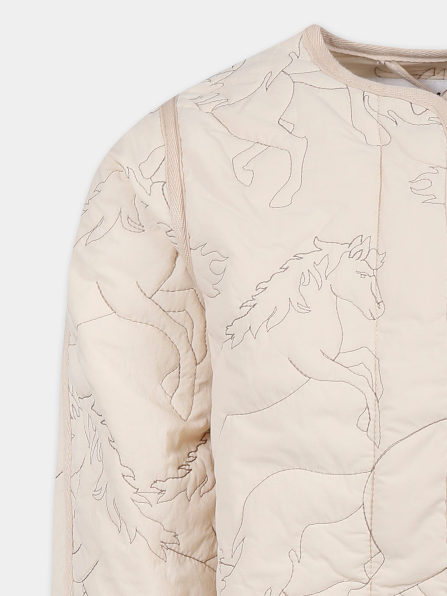 Piumino Holley avorio per bambina con cavalli,Molo,5S25M602 5410