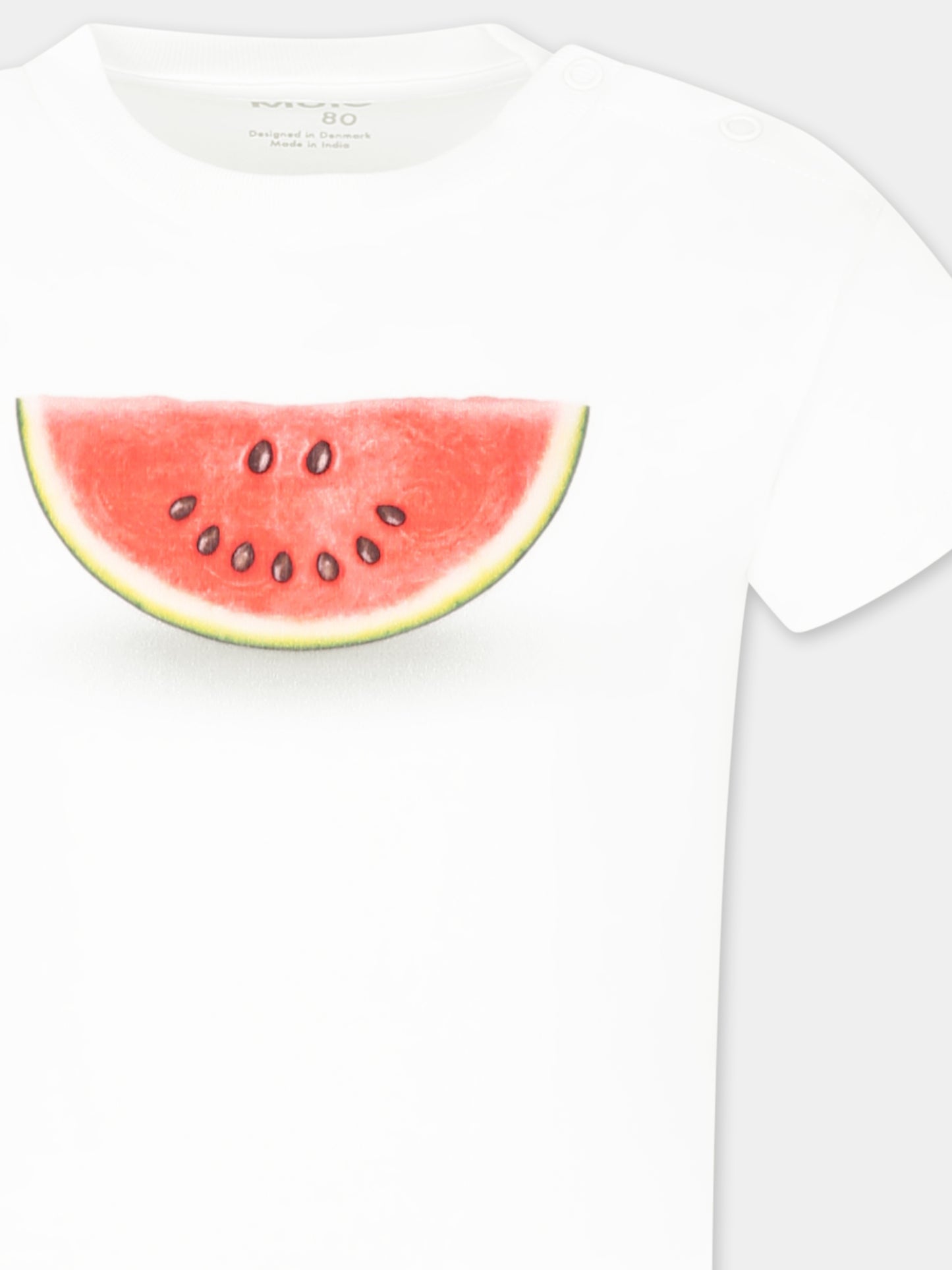 T-shirt Enzo bianca per neonati con smile anguria,Molo,6S25A207 9340