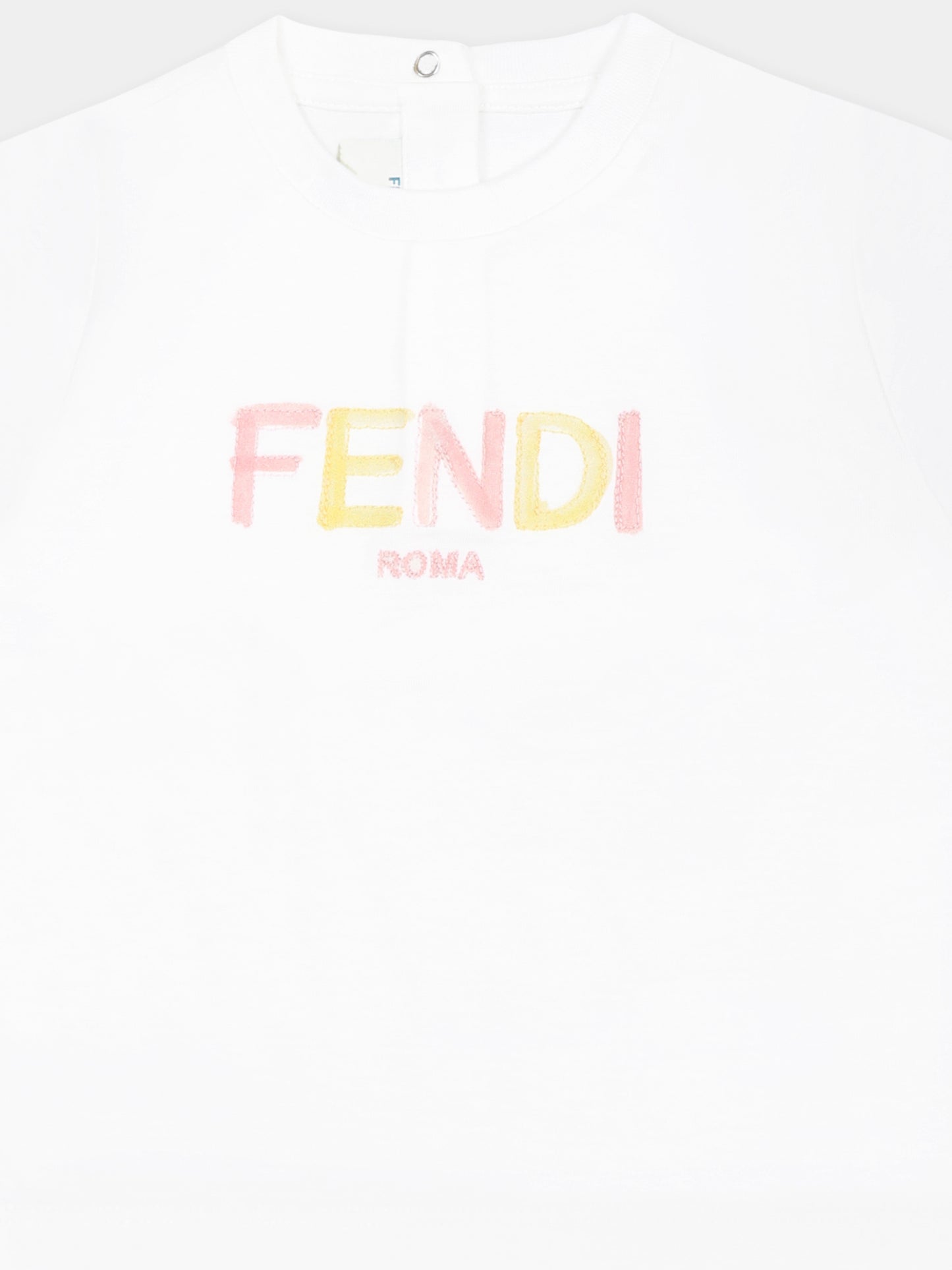 White t-shirt for baby girl with logo